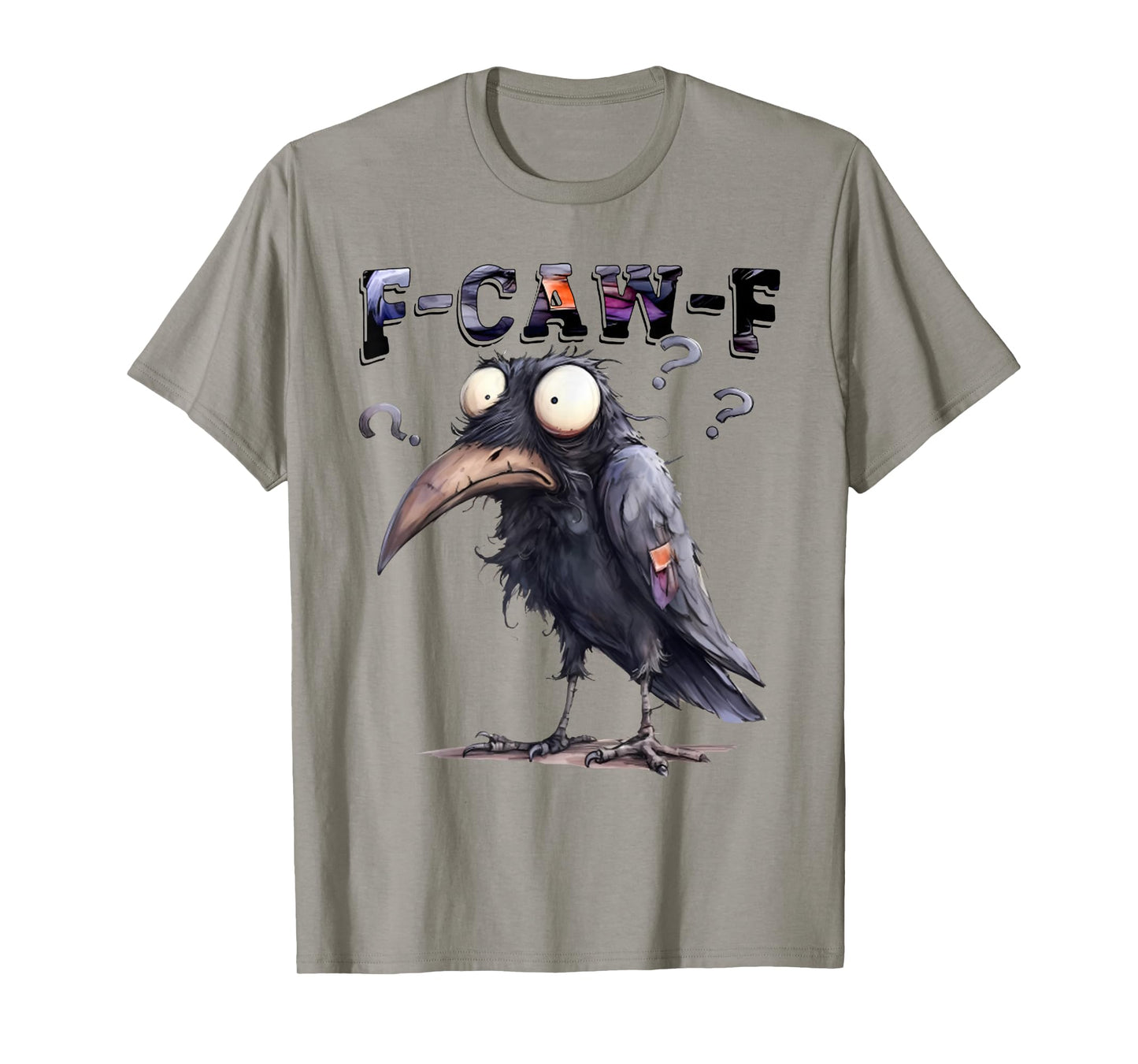 Black Crow, F-Caw-F Funny Black Bird Moon Gothic Adult Humor T-Shirt