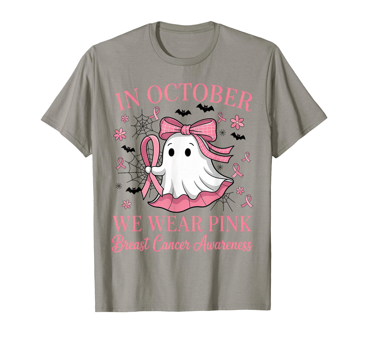 in October We Wear Pink Breast Cancer Awareness T-Shirt