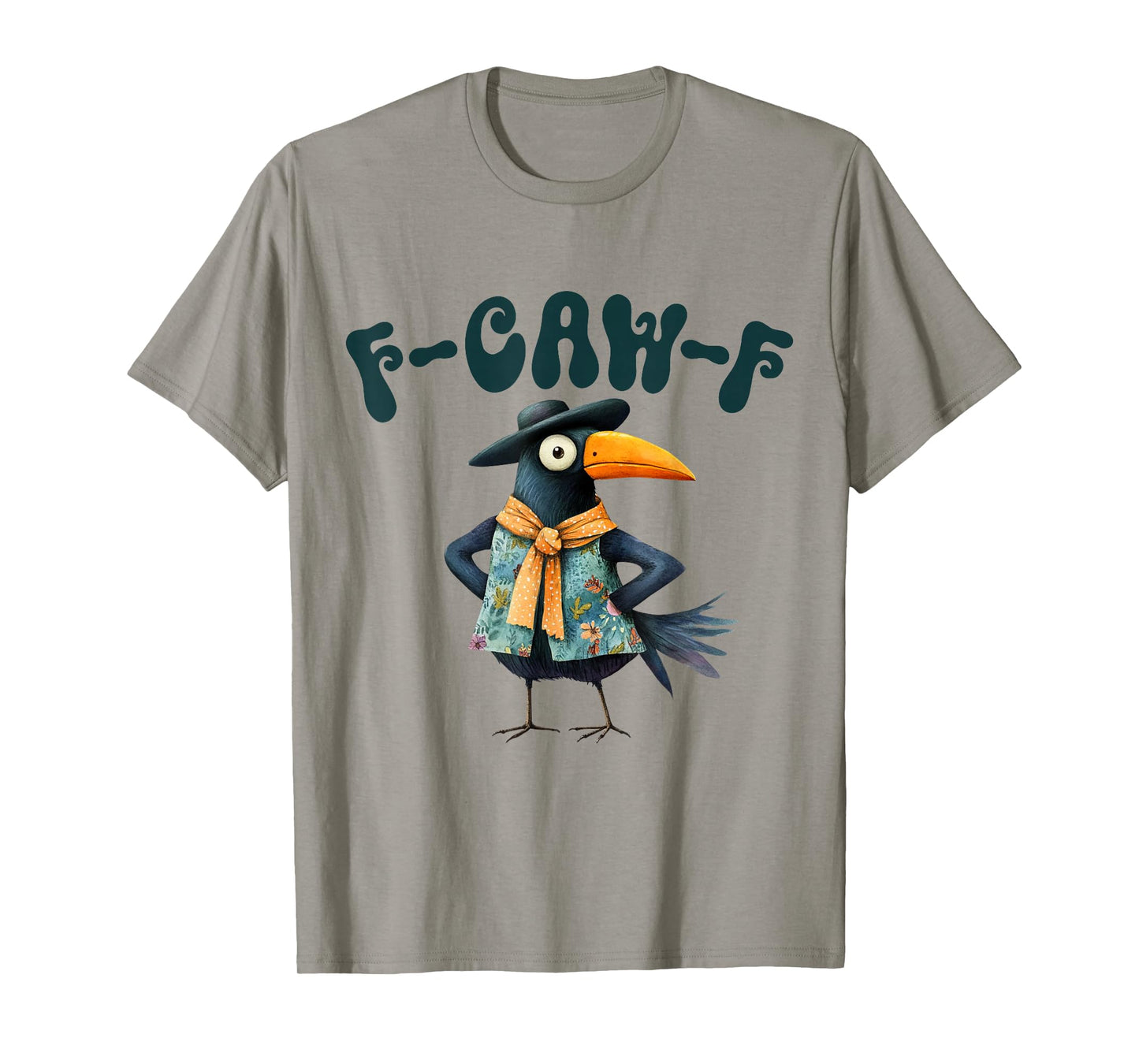 Crow Blackbird Bird Meme F Caw F Funny Halloween f-caw-f T-Shirt