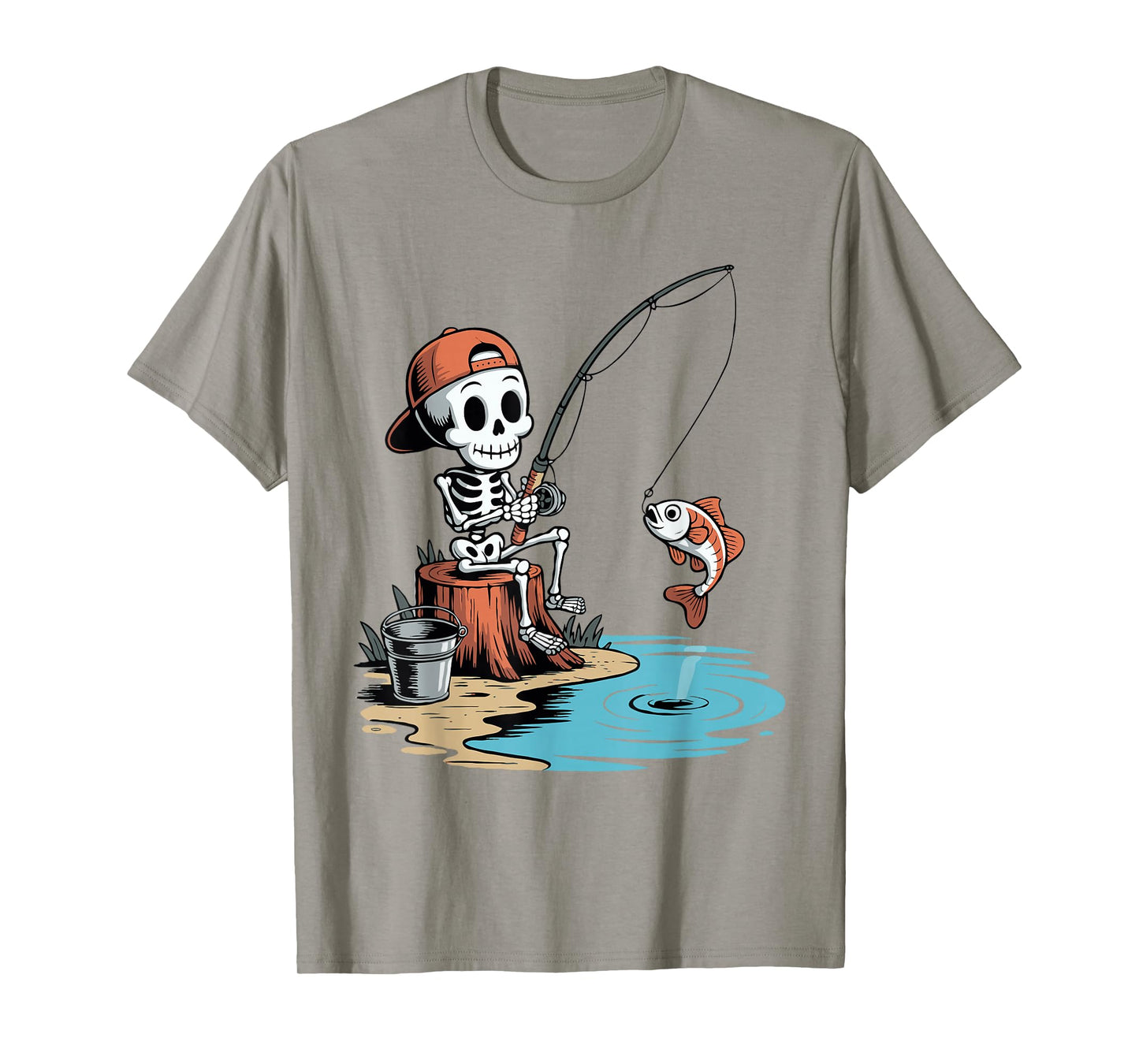 Fishing Skeleton Halloween T-Shirt