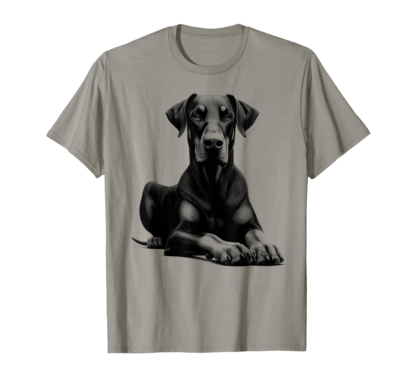 Cool Doberman with Floppy Ears in Lying Pose T-Shirt