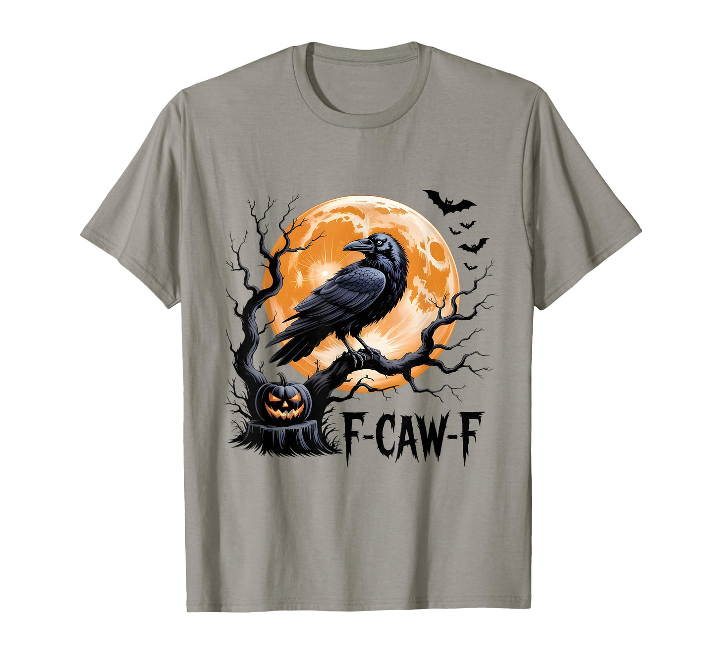Black Crow, F-Caw-F Funny Black Bird Moon Gothic Adult Humor T-Shirt