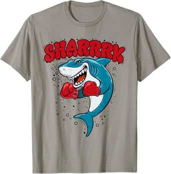 Funny Boxing Whale Shark With Red Gloves Daddy Baby Mommy T-Shirt
