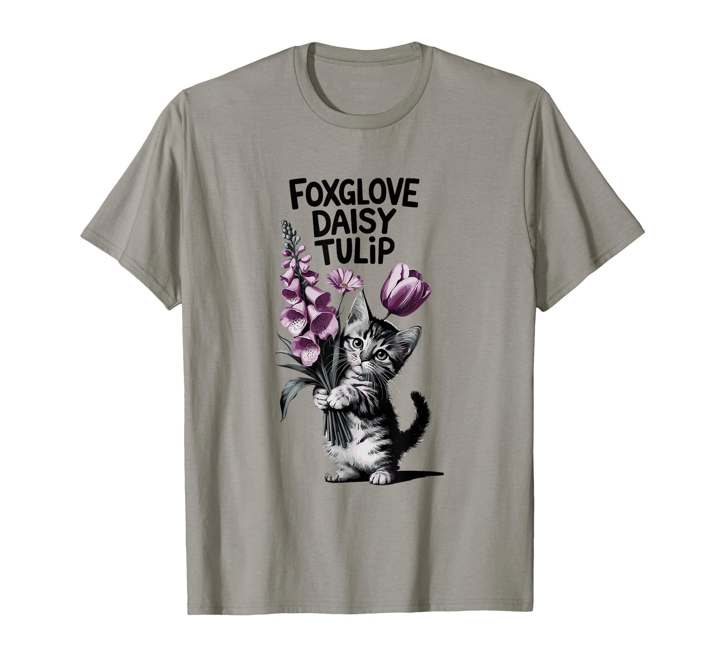 Subtle Floral Anti Flowers Foxglove Daisy Tulip T-Shirt