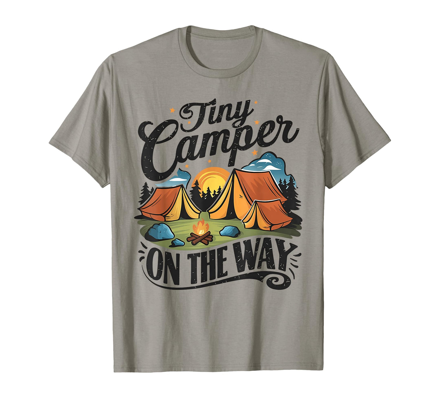 Tiny Camper On The Way camping lover pregnancy announcement T-Shirt