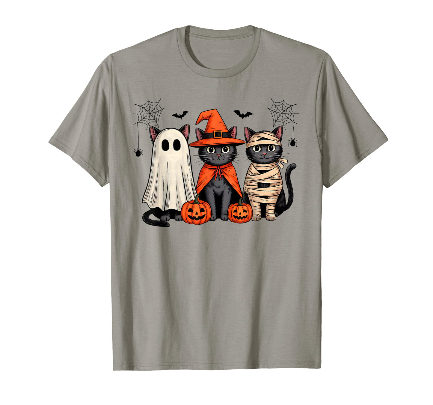 Cute Ghost Black Cat Witch Mummy Pumpkin Halloween Costume T-Shirt