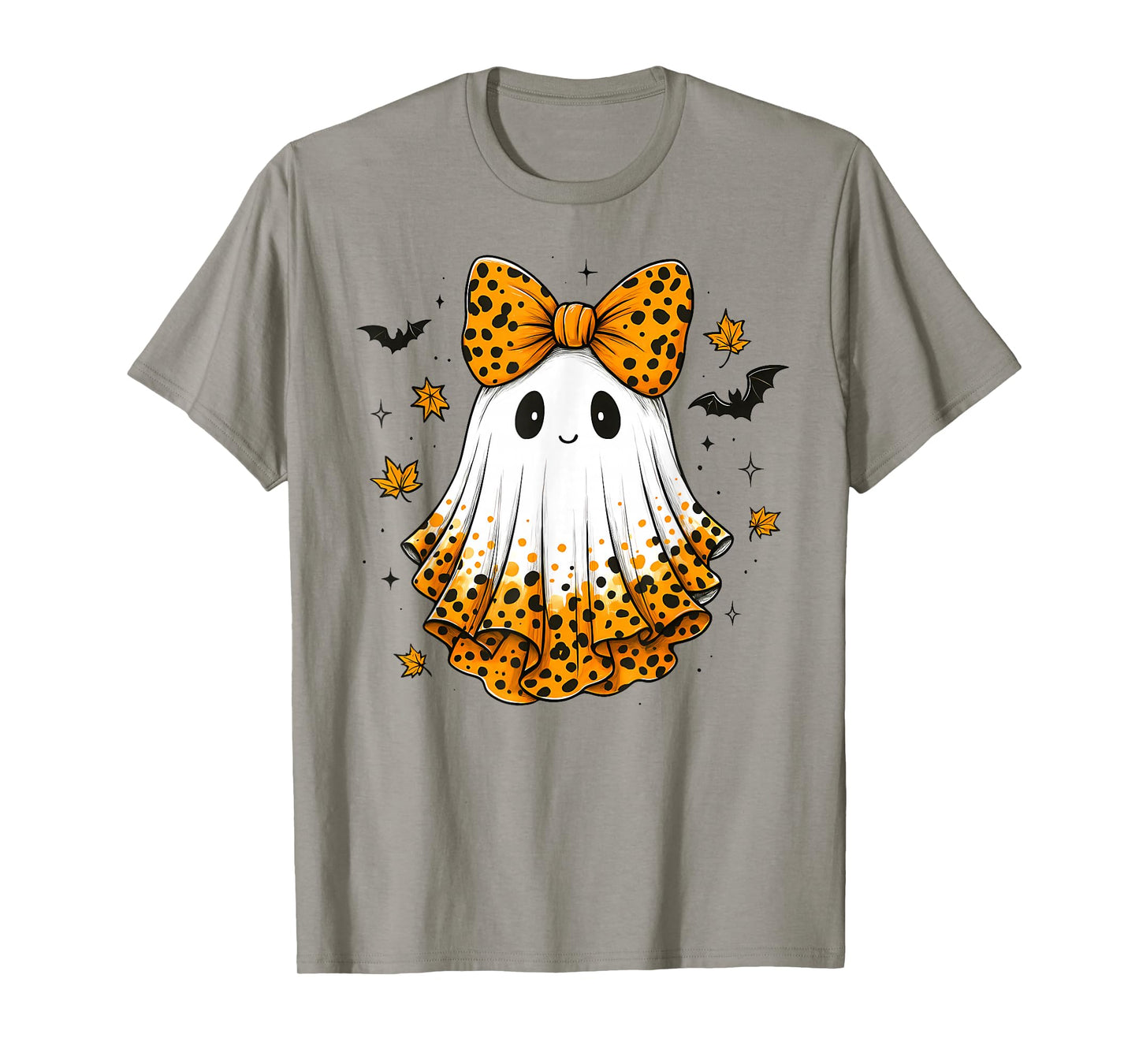Coquette Preppy Ghost Boo, Leopard Spooky Lace Ghost T-Shirt