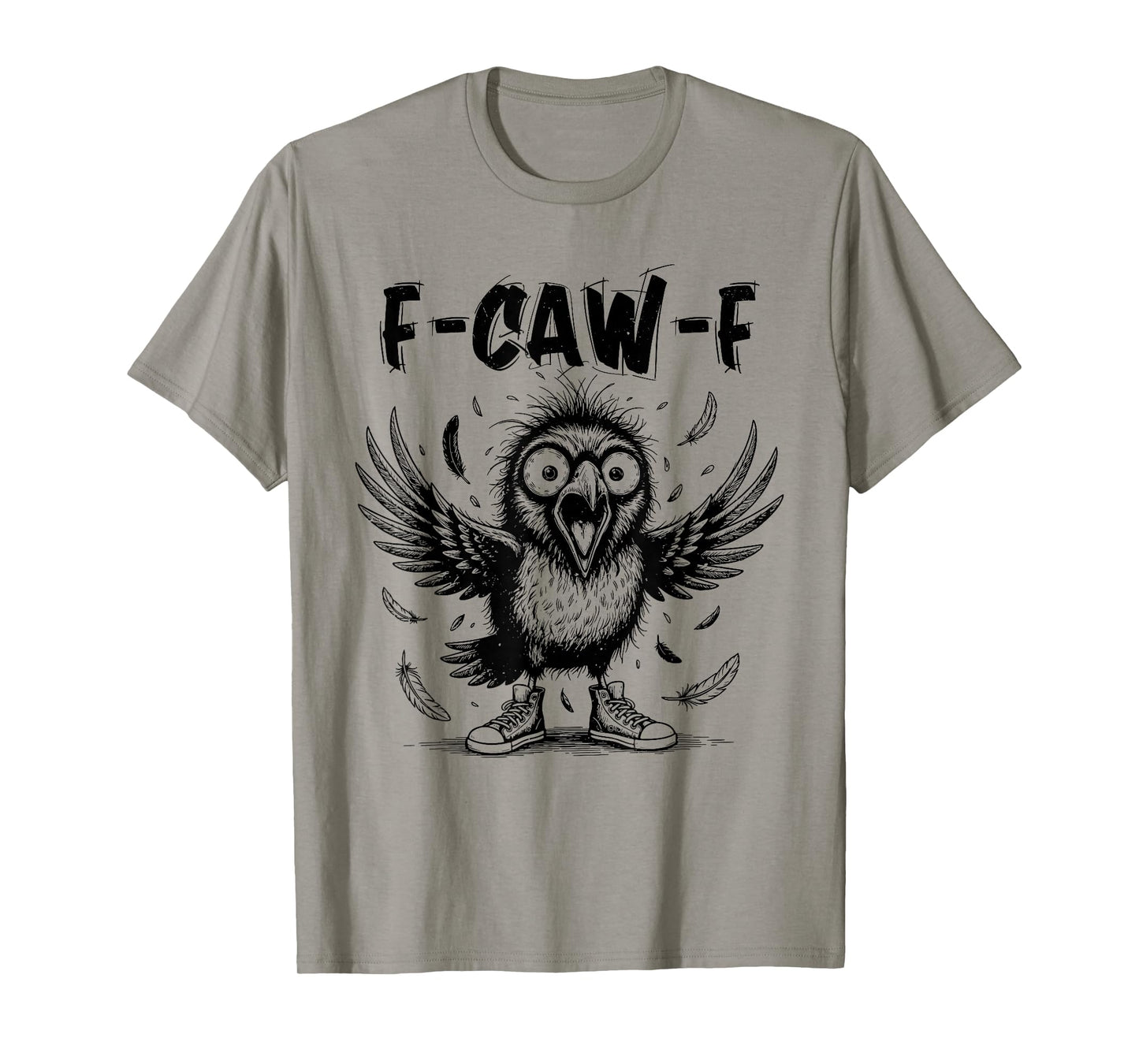 Funny Crow F-CAW-F Graphic Gothic Black Raven Moon Halloween T-Shirt