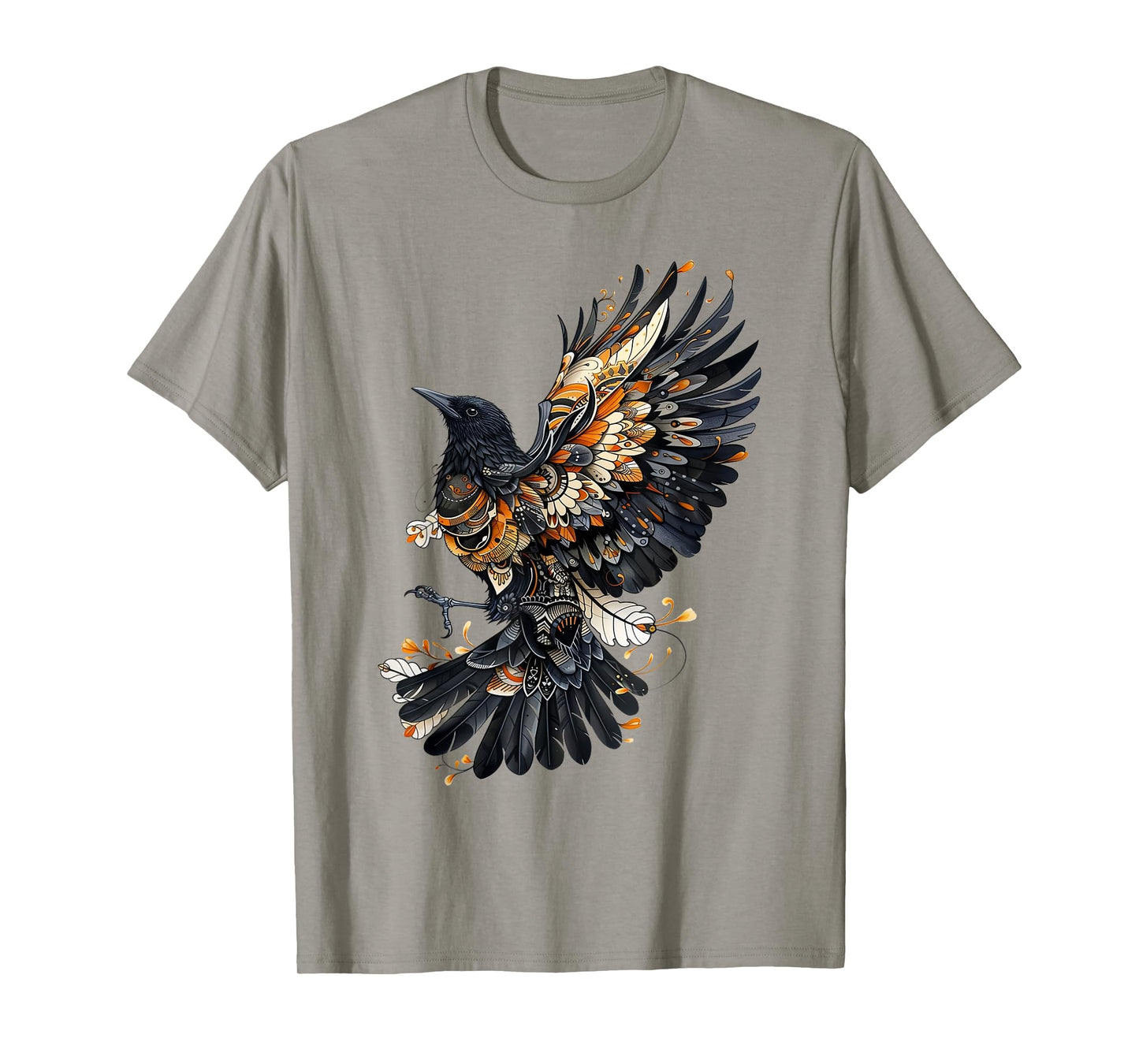Floral Crow Indian American Native Art Raven Native Culture T-Shirt