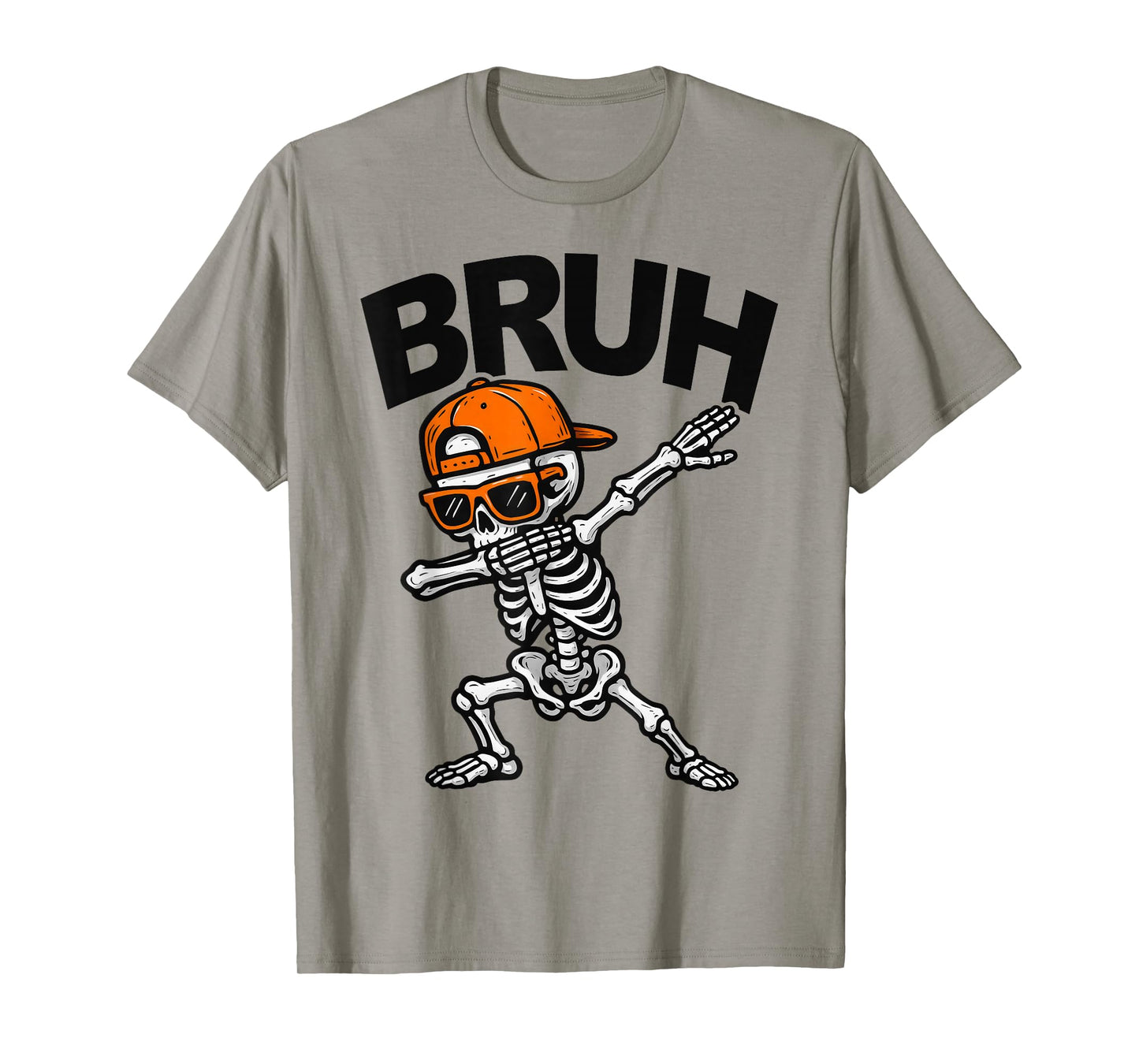 Dabbing Skeleton Bruh Halloween Dab Trick Or Treat Boys Kids T-Shirt
