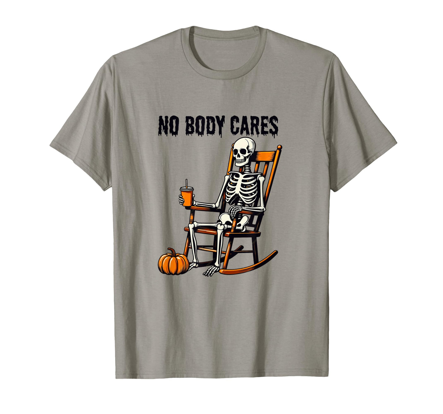 Halloween Day, Funny Skeleton with a Lazy Bored Vibe. White T-Shirt