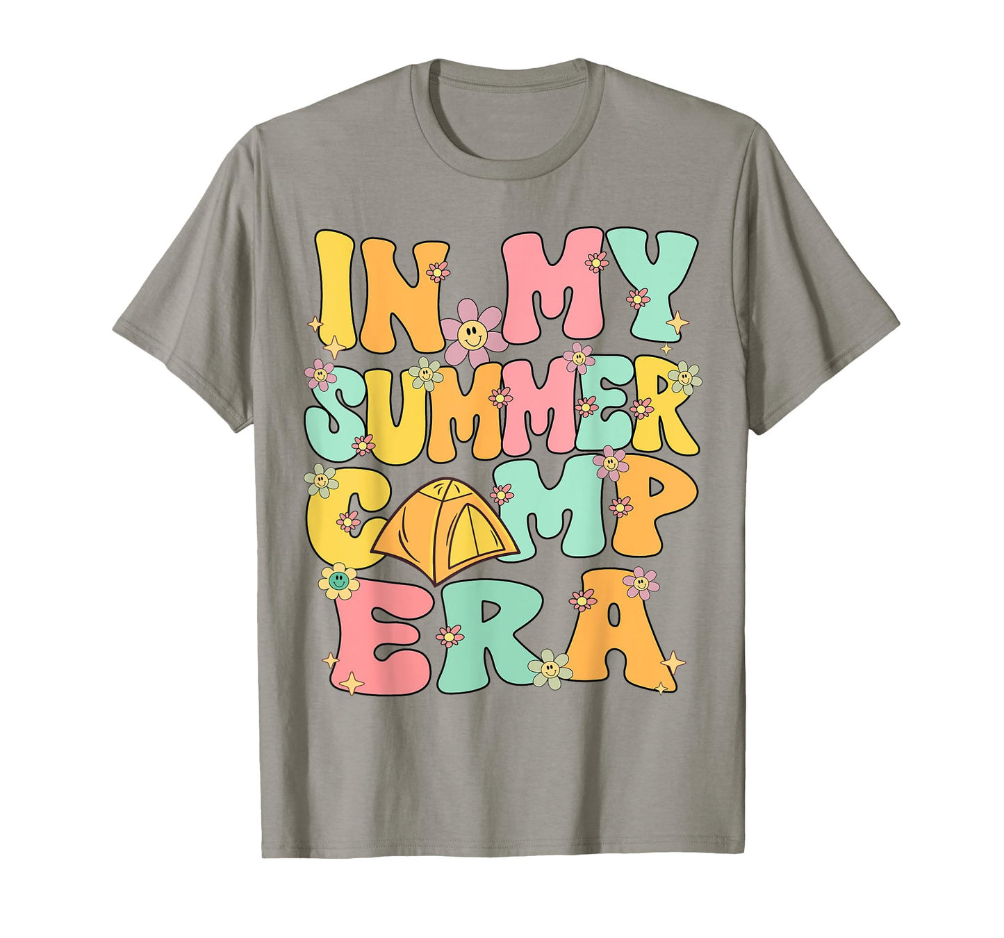 In My Summer Camp Era Retro Groovy Summer Camp Camping Funny T-Shirt