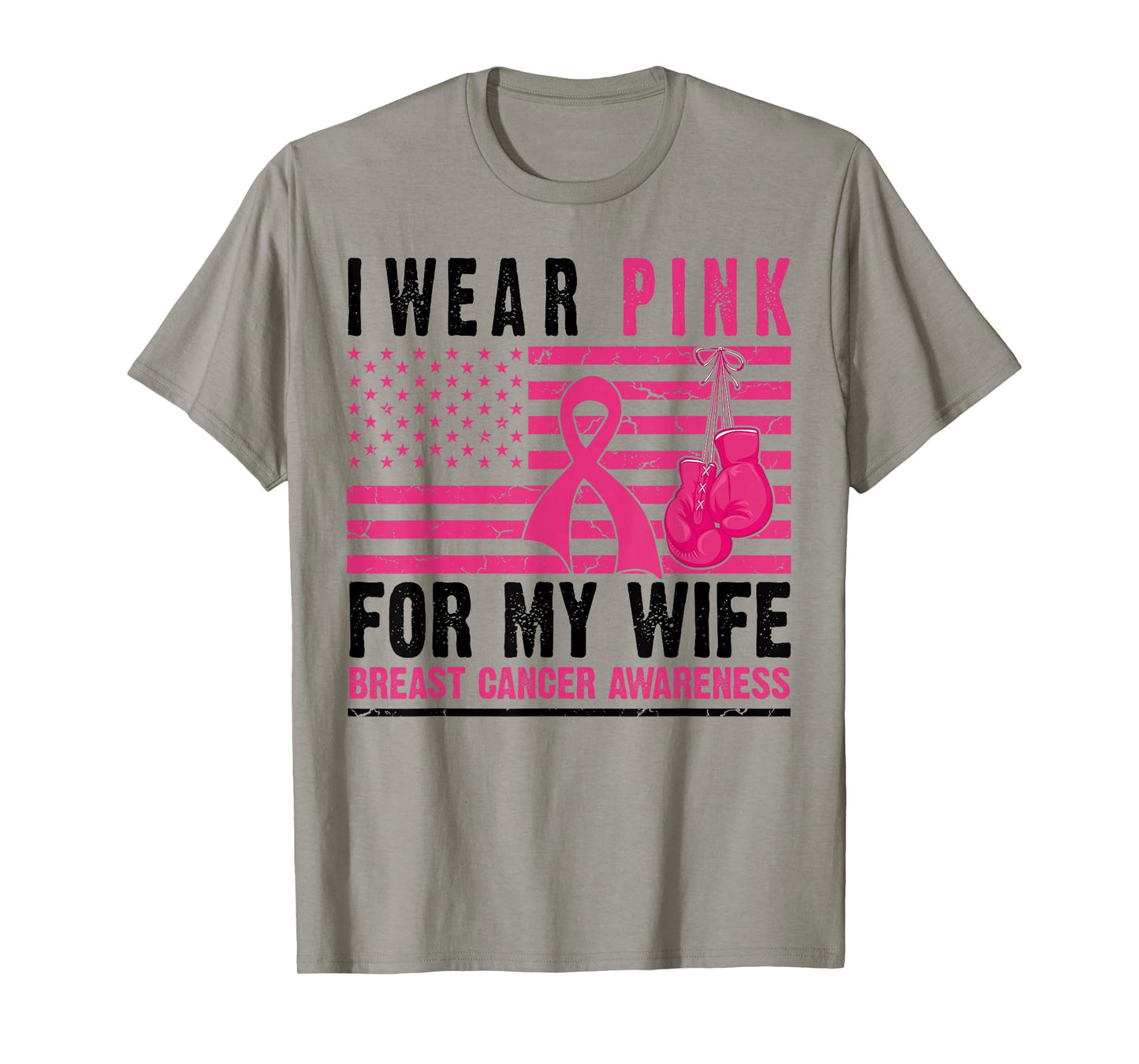 I Wear Pink for My Wife Breast Cancer Husband Cancer Warrior T-Shirt