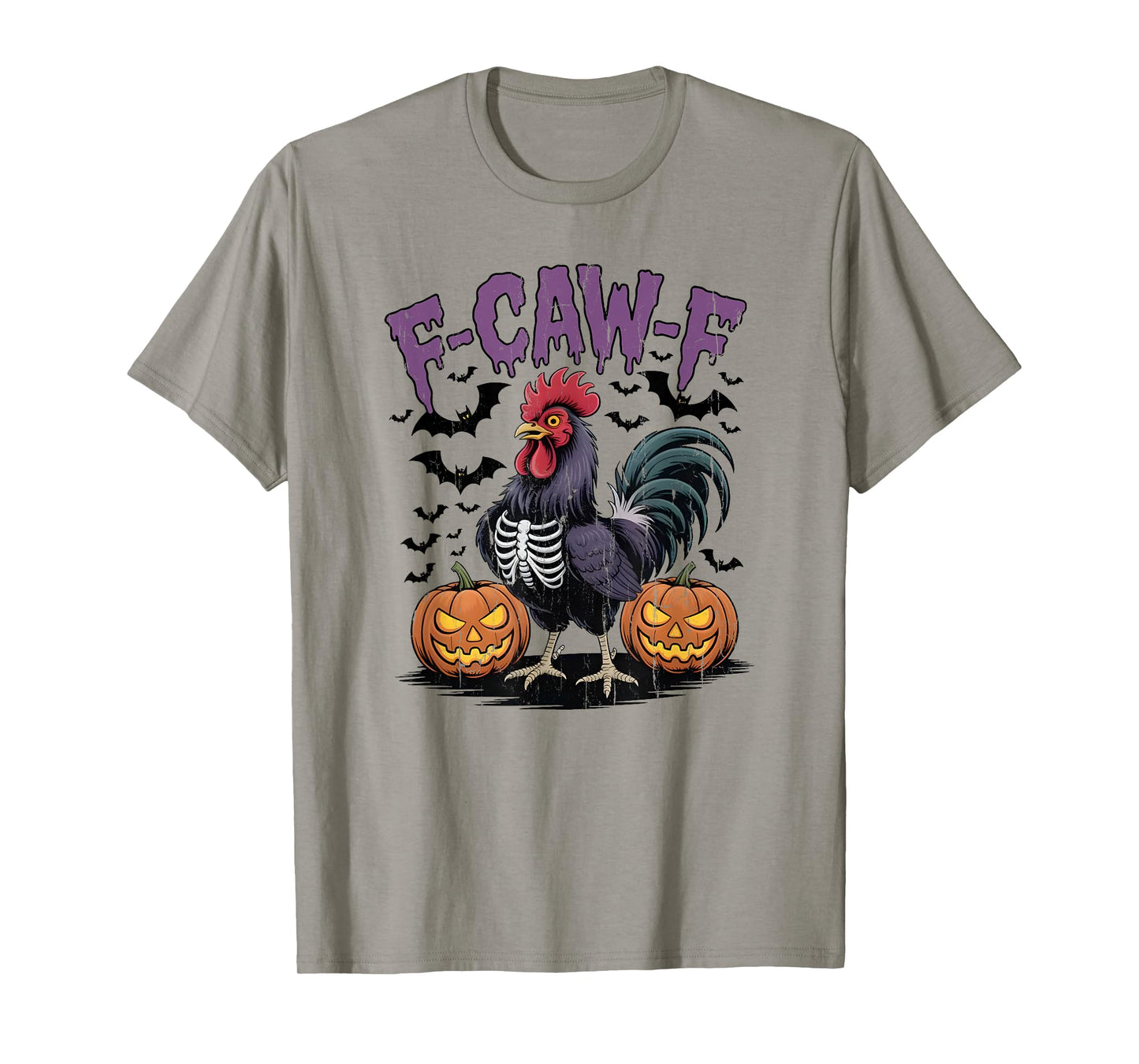 F-Caw-F Rooster, Funny Skeleton Chicken, Funny Halloween T-Shirt