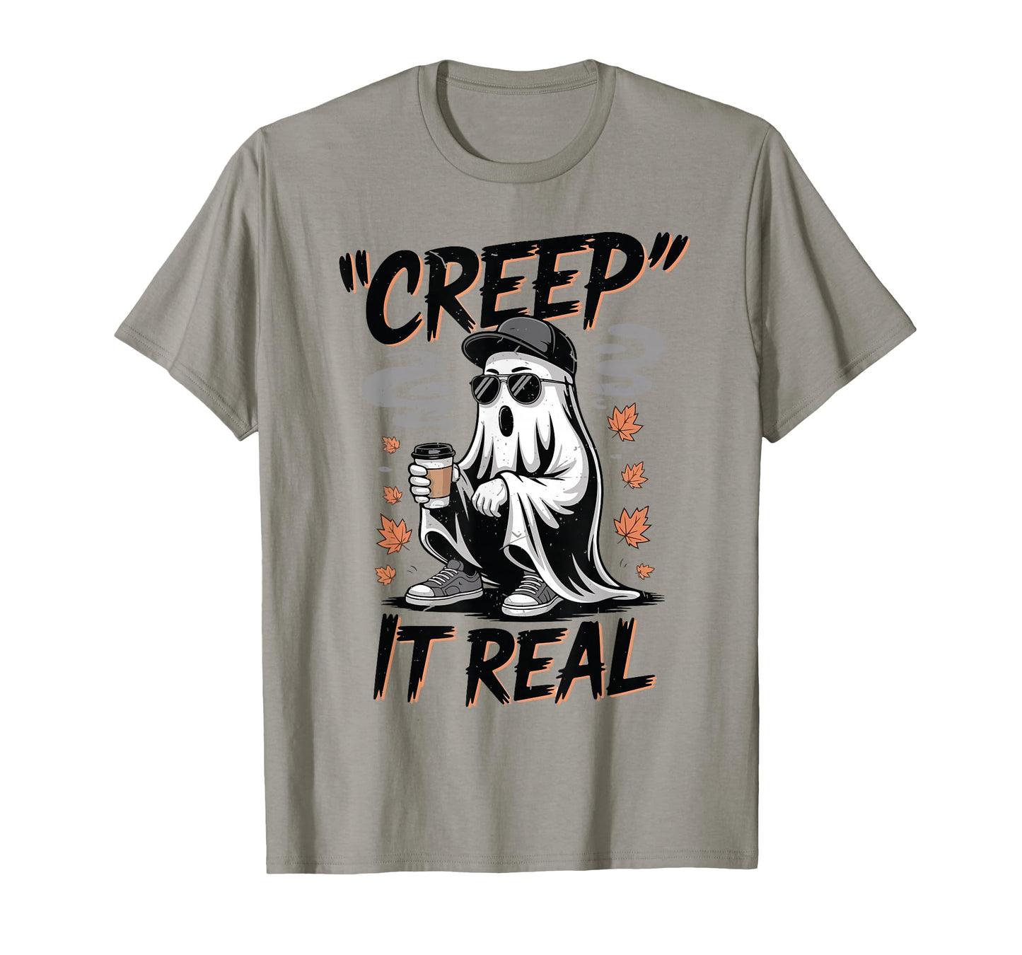 Boy Toddler Creep It Real Funny Halloween Ghost Drink Coffee T-Shirt