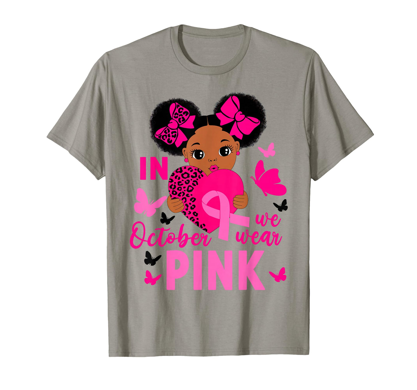 in October We Wear Pink African American Toddler Girls T-Shirt