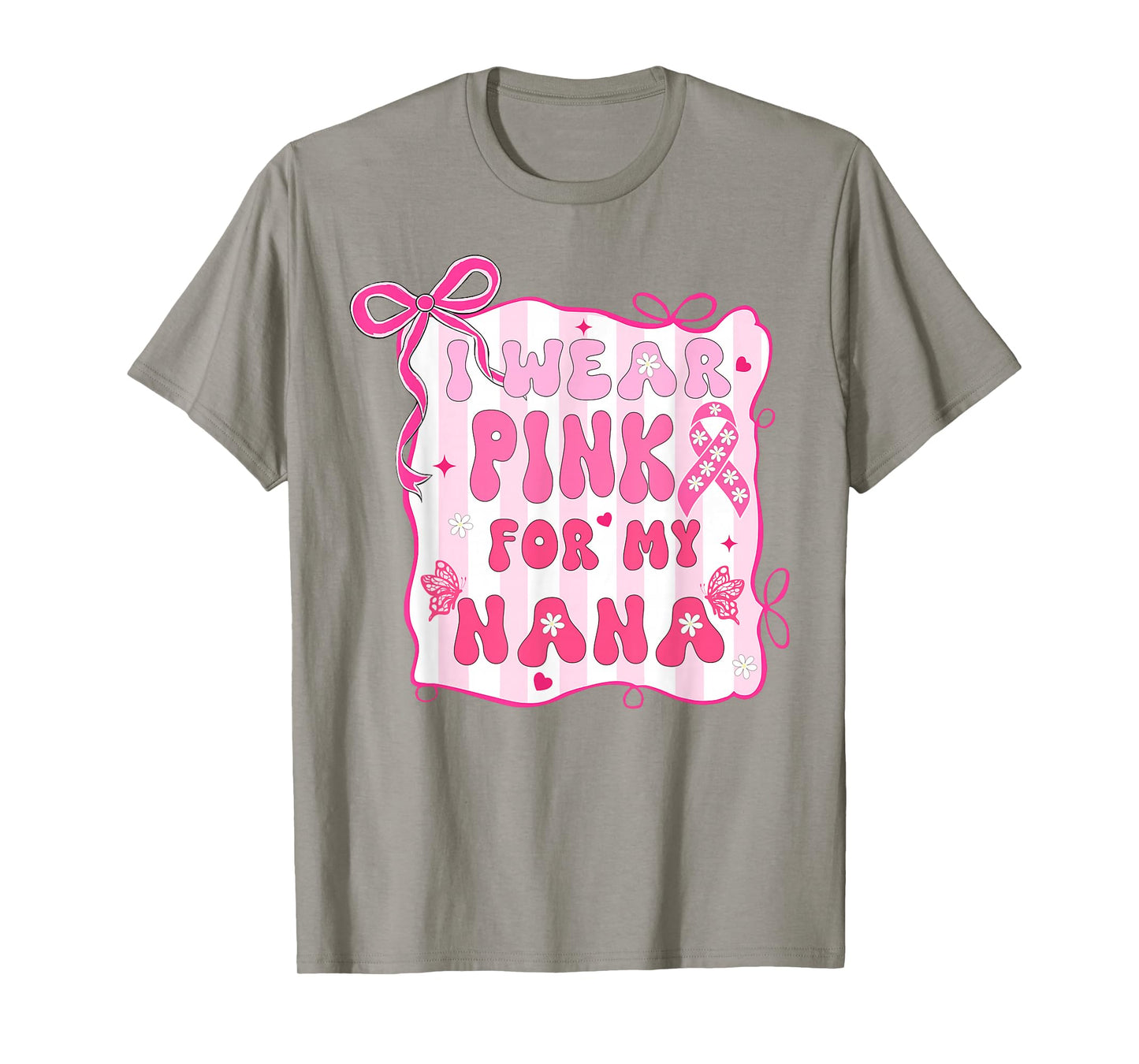 I Wear Pink for My Nana Grandma Preppy Breast Cancer T-Shirt