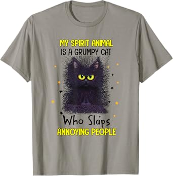 Vintage My Spirit Animal Is A Grumpy Funny Cat Men Women T-Shirt