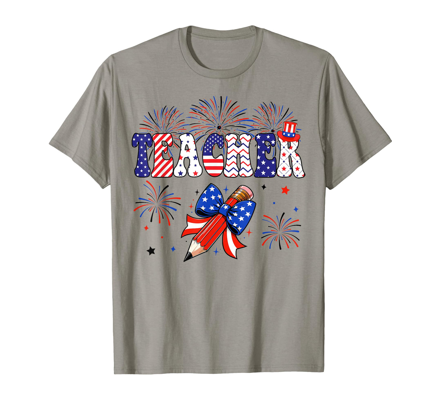 USA Teacher Independence Day American Teacher 4th of July T-Shirt