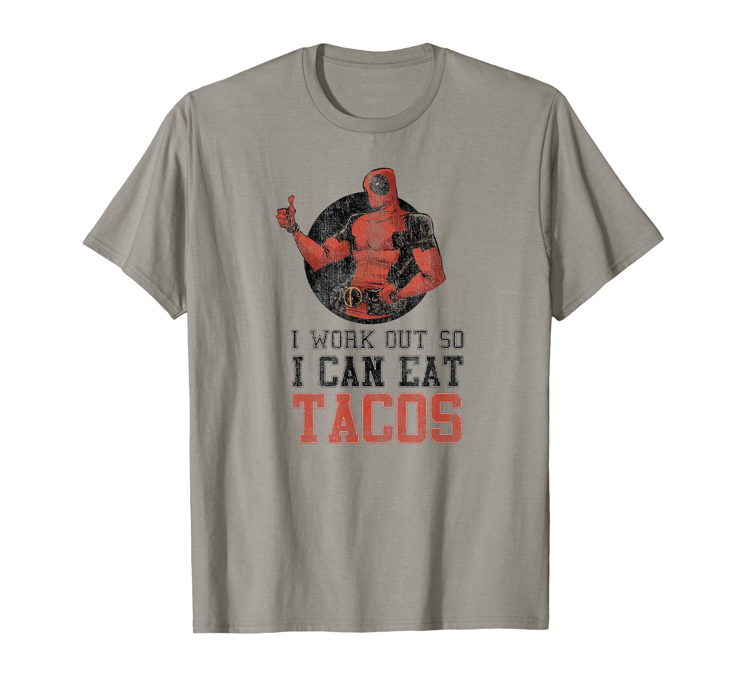 Marvel Deadpool Work Out Eat Tacos Graphic T-Shirt C1 T-Shirt