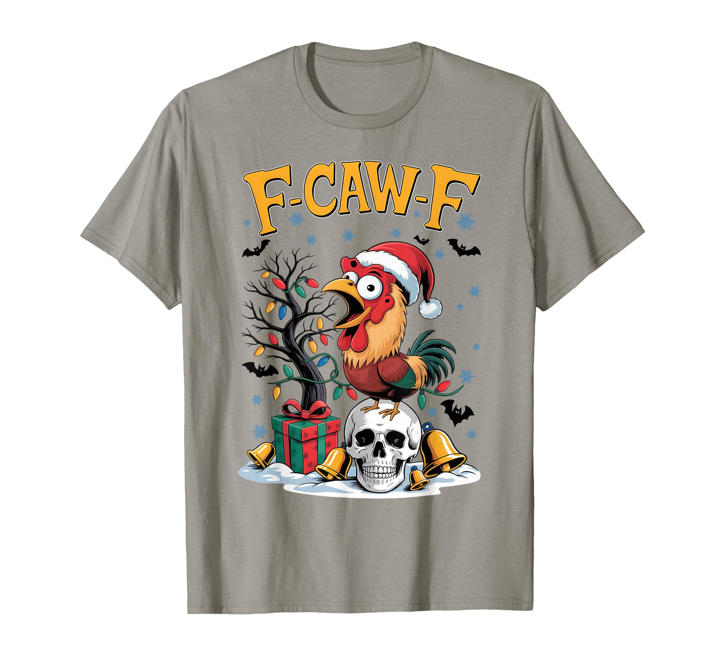 Merry Christmas Chicken, F-Caw-F Chicken, Santa Chicken Xmas T-Shirt