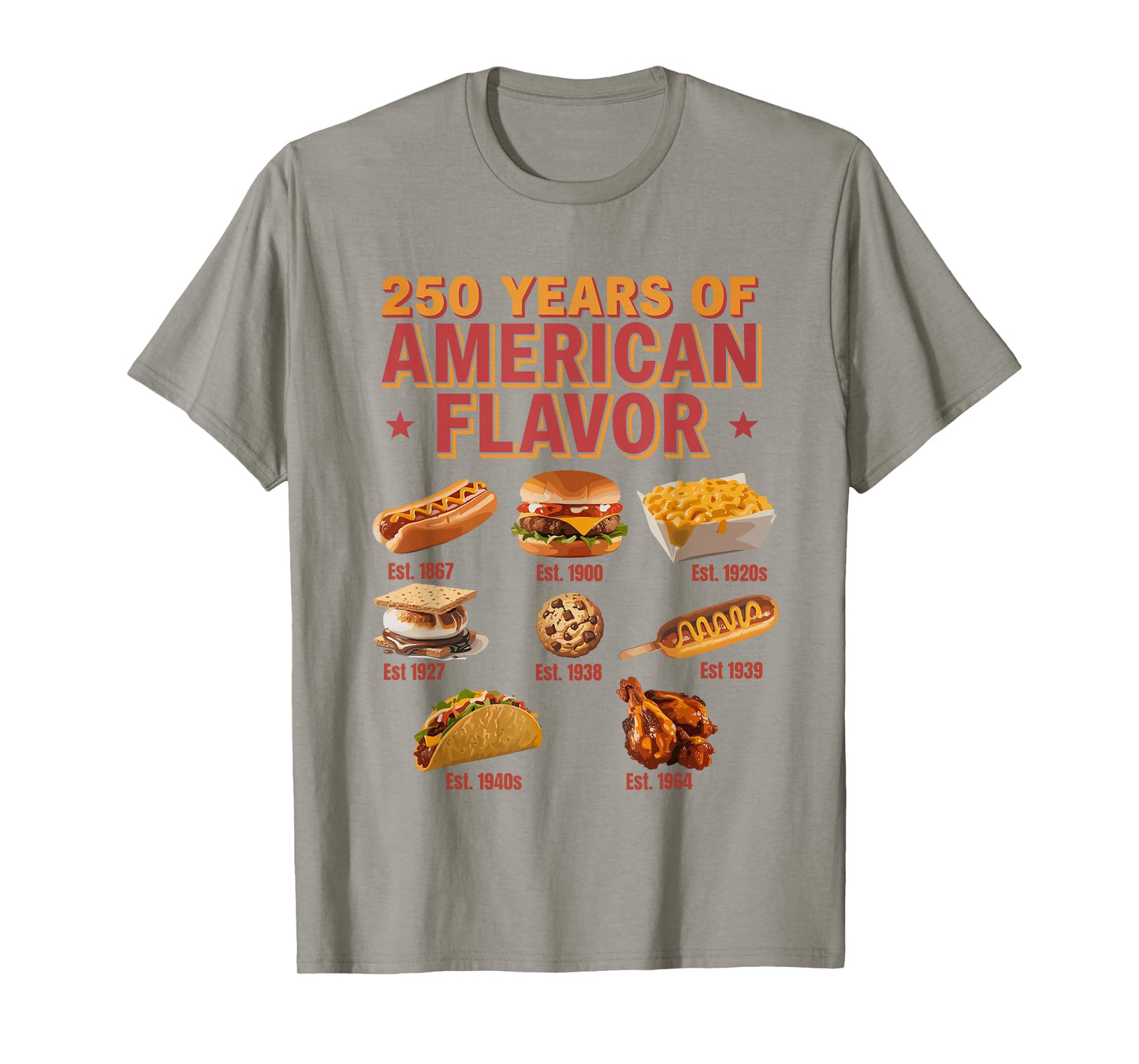 250 Years of American Food Flavor History Design T-Shirt