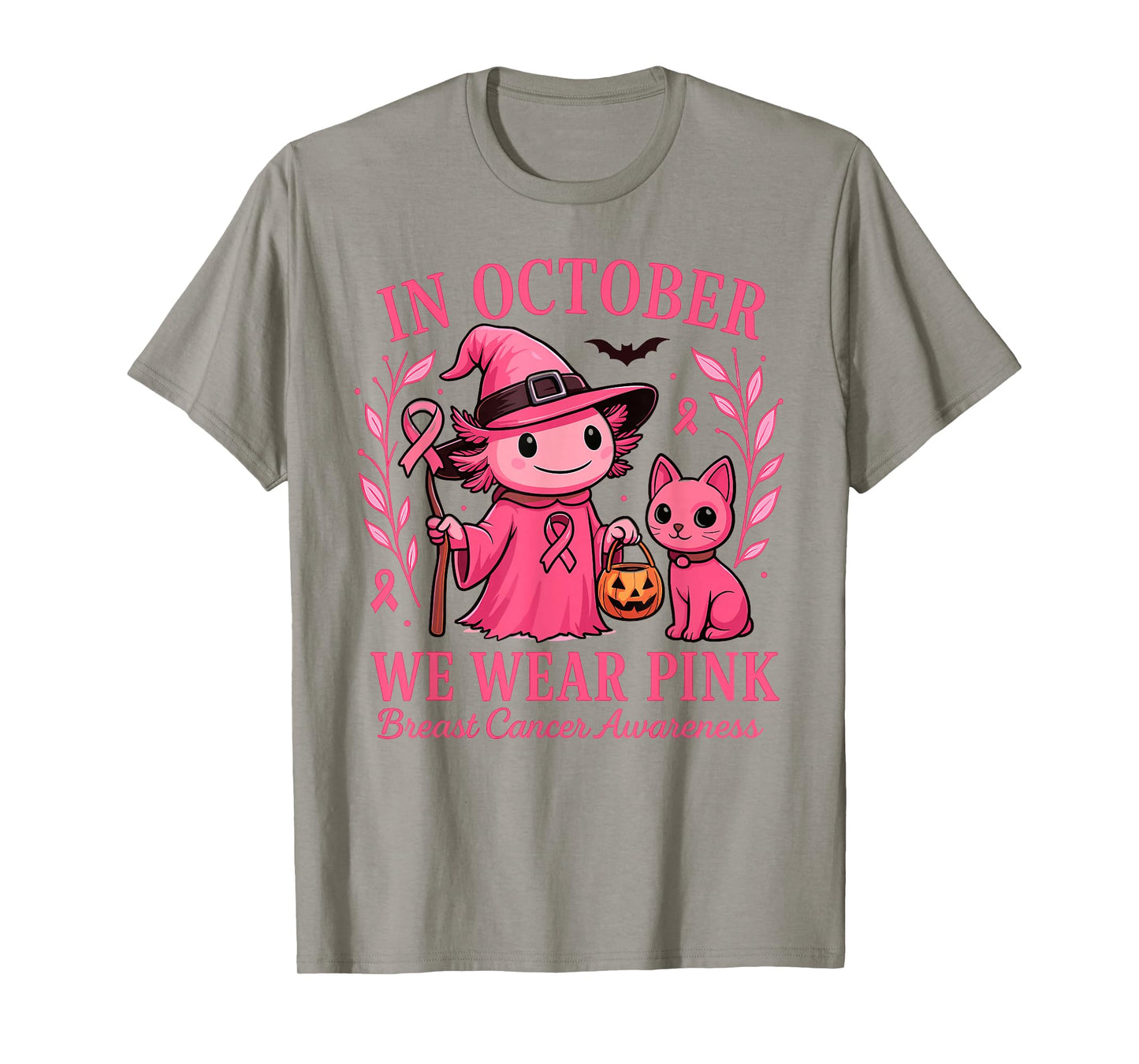 Axolotl Breast Cancer In October We Wear Pink Ribbon Kids T-Shirt