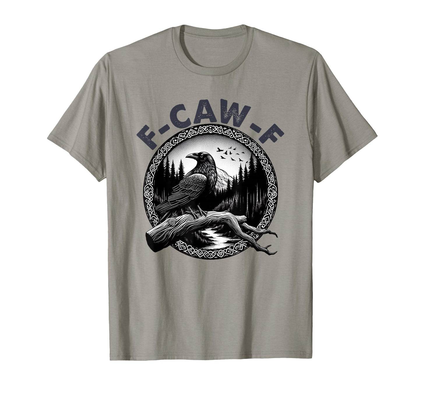 F-Caw-F Black Crow Pun Funny Bird Cawing Grunge Halloween T-Shirt