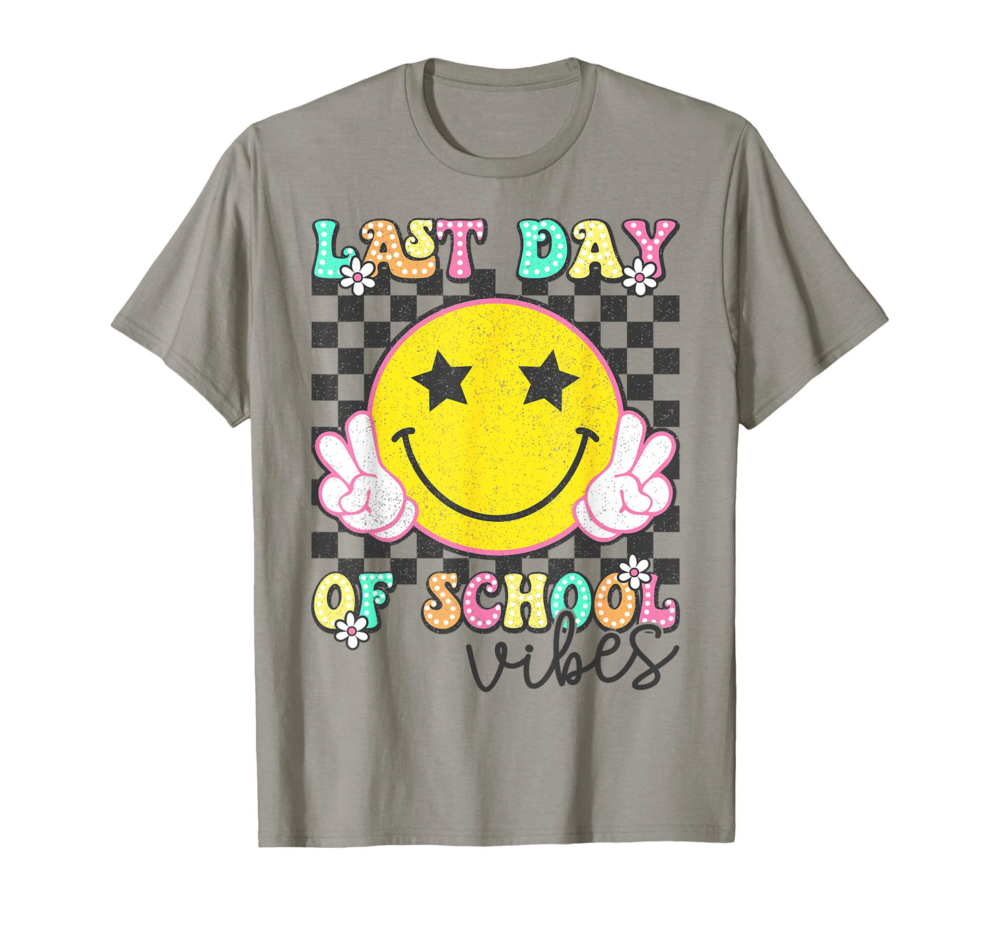 Last Day of School Vibes Groovy Graduation Kids Boys Girls T-Shirt