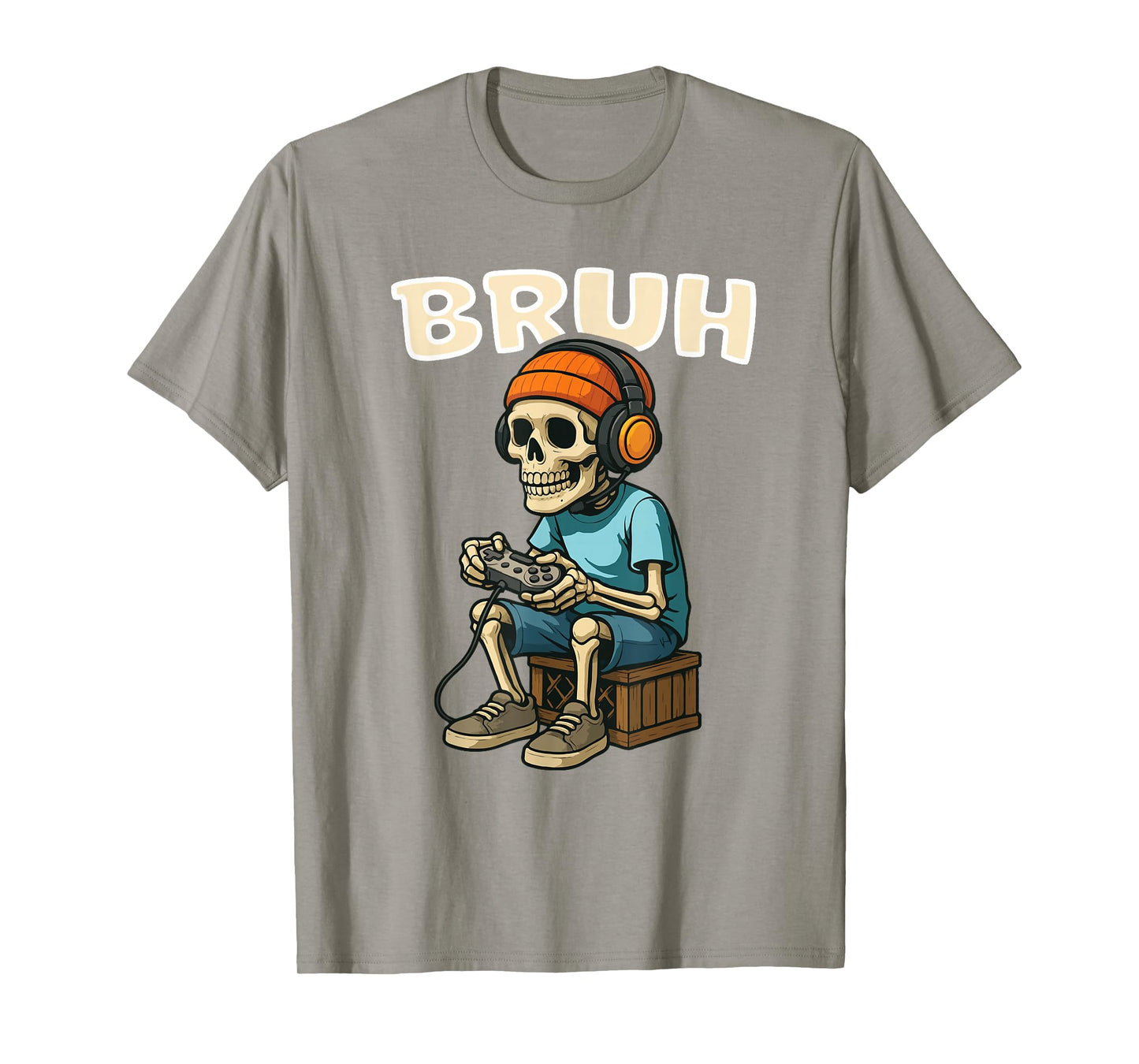 Bruh Skeleton Halloween Video Game Trick Or Treat Kids T-Shirt