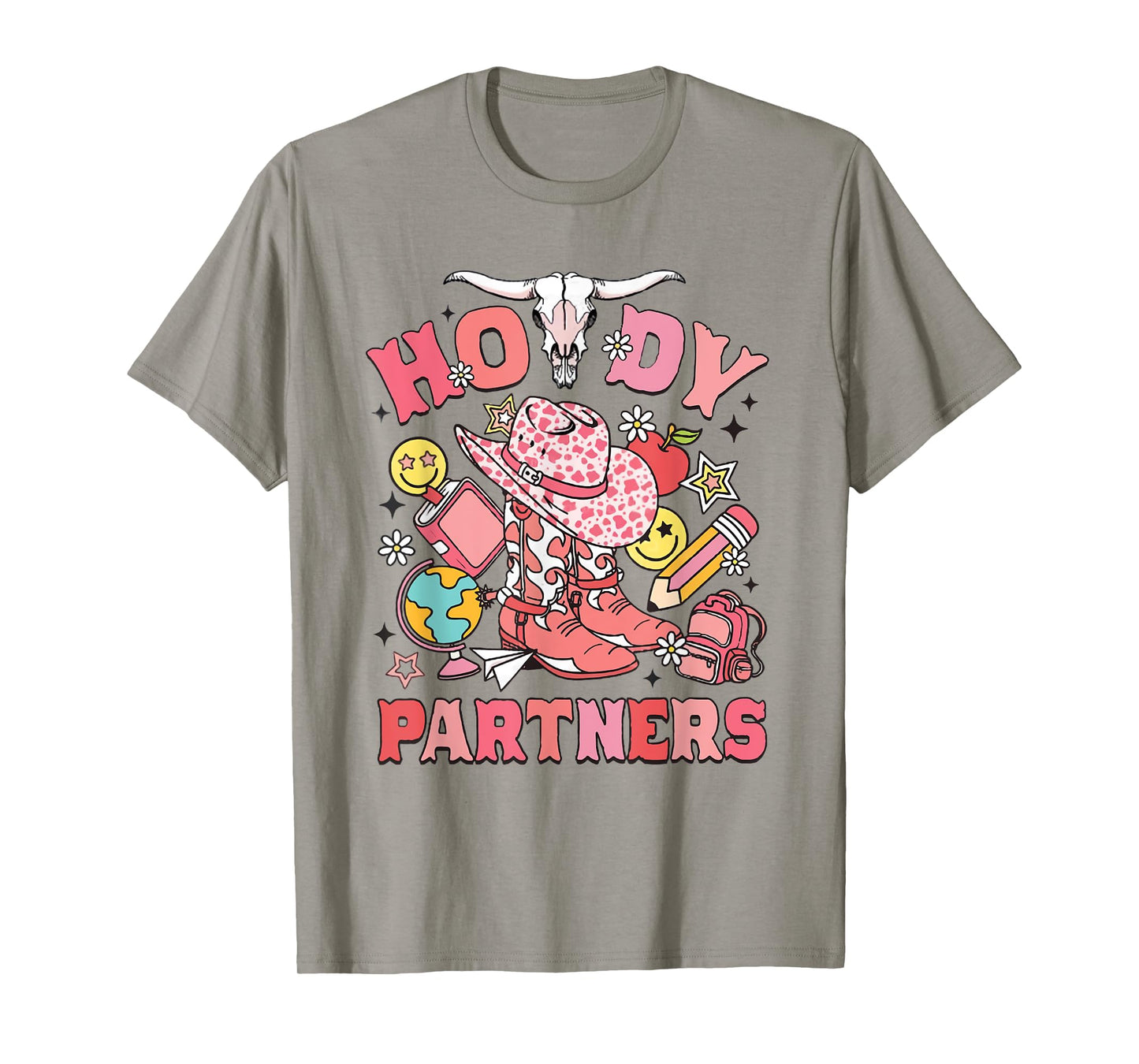 Retro Howdy Partners Cowgirl Teacher Western Back To School T-Shirt