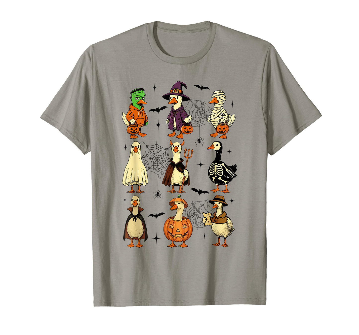 Cute Gooses Witch Pumpkin Skeleton Costume Cosplay Halloween T-Shirt