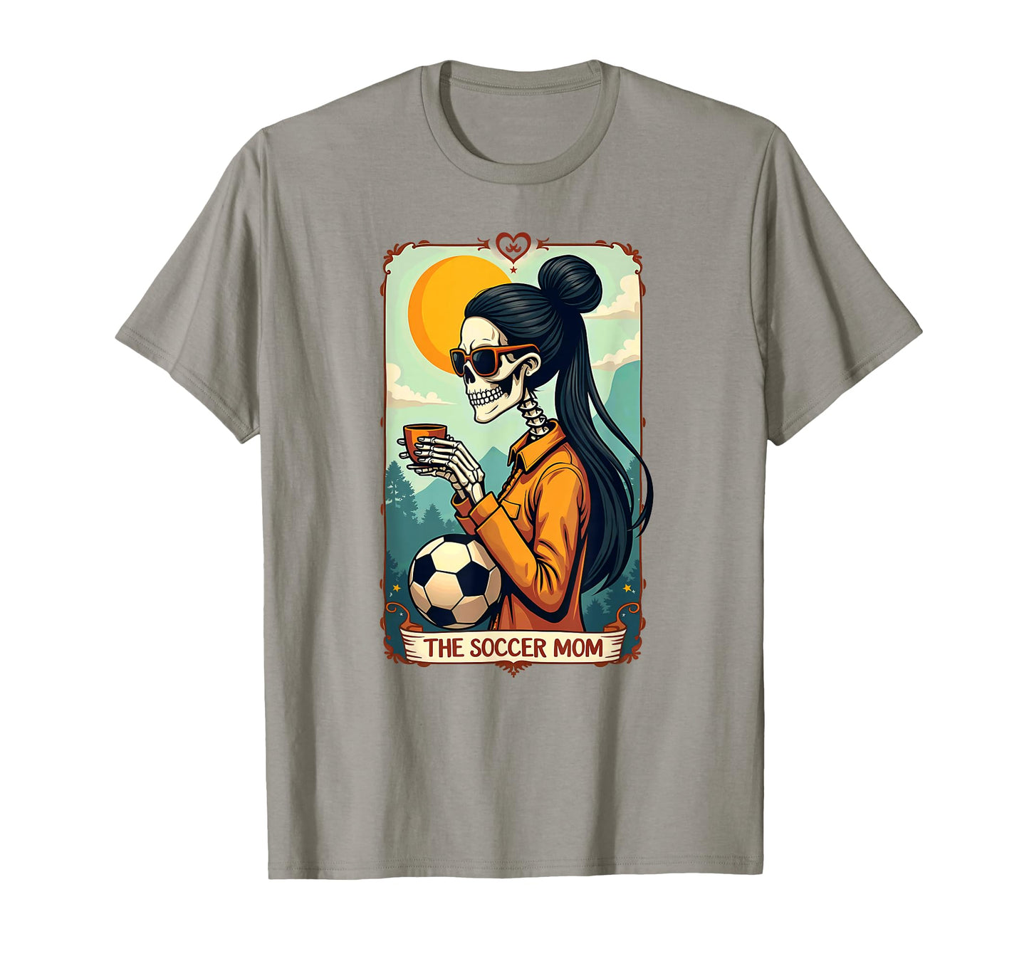 Gothic Tarot Card Skeleton Coffee Soccer Mom T-Shirt