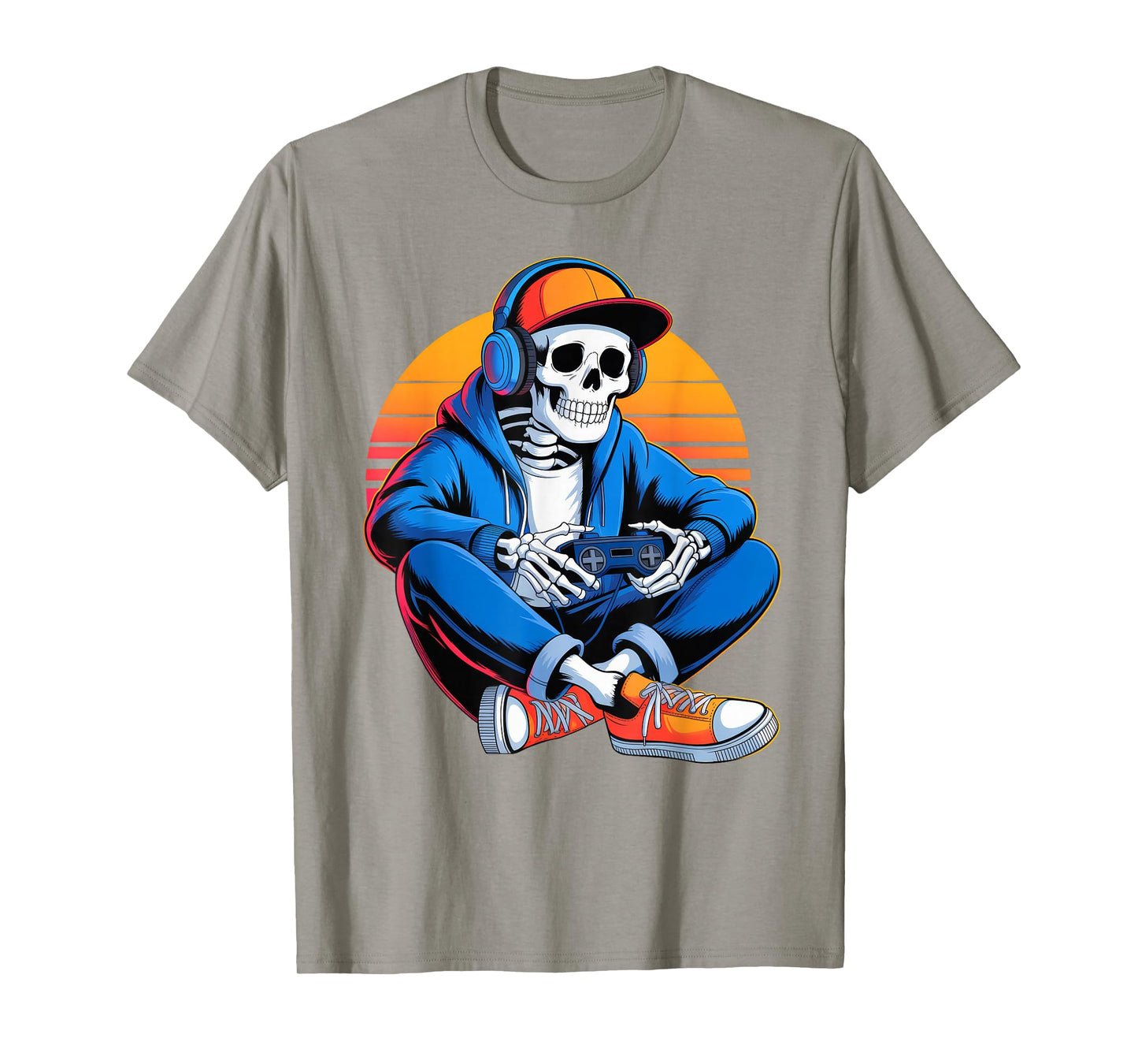 Skeleton Video Game Halloween Gaming Gamer Boys Men Kids T-Shirt