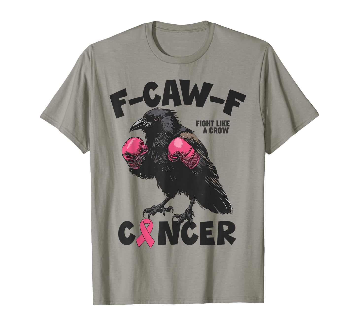 Black Crow F-Caw-F Breast Cancer Awareness Pink Ribbon T-Shirt