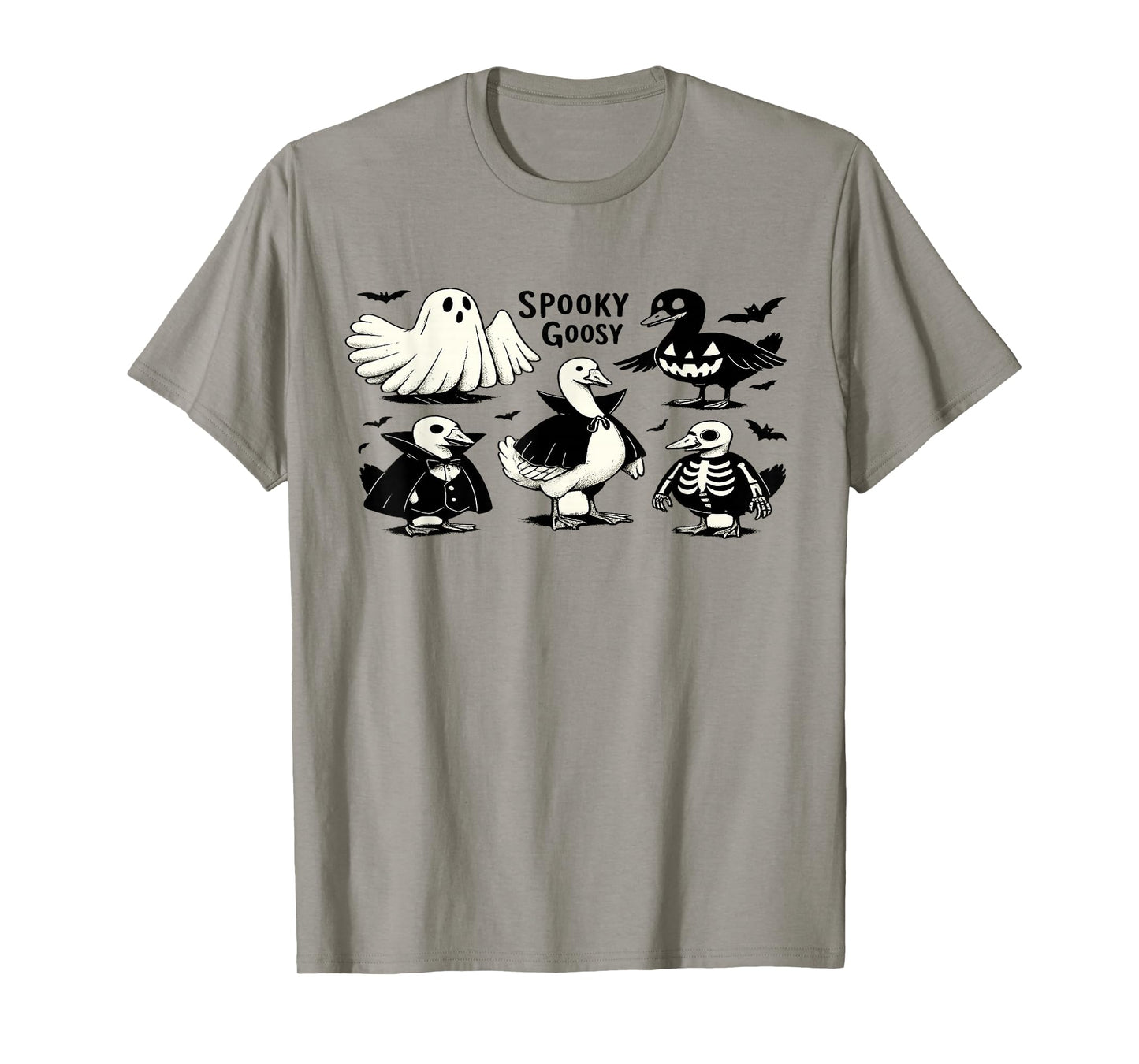 Spooky Goose Halloween Ghost Vampire Skeleton Pumpkin T-Shirt