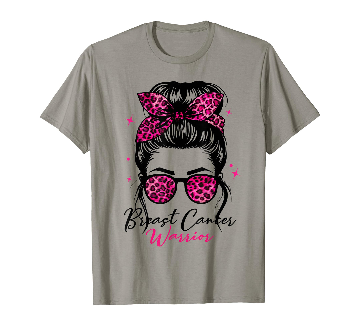 Breast cancer awareness warrior messy bun pink women warrior T-Shirt