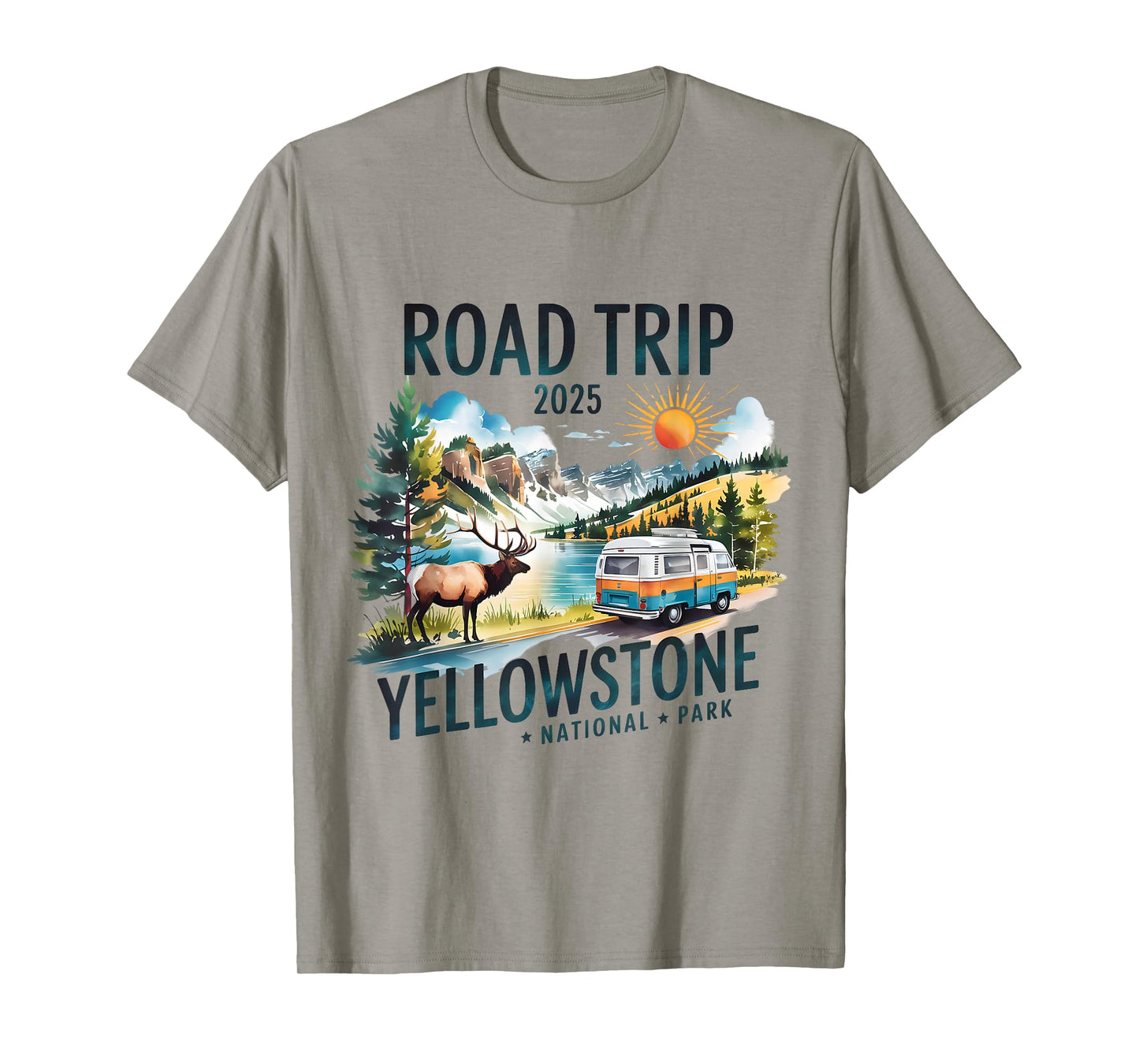 Yellowstone Road Trip 2025 Nature Adventure Souvenir Design T-Shirt