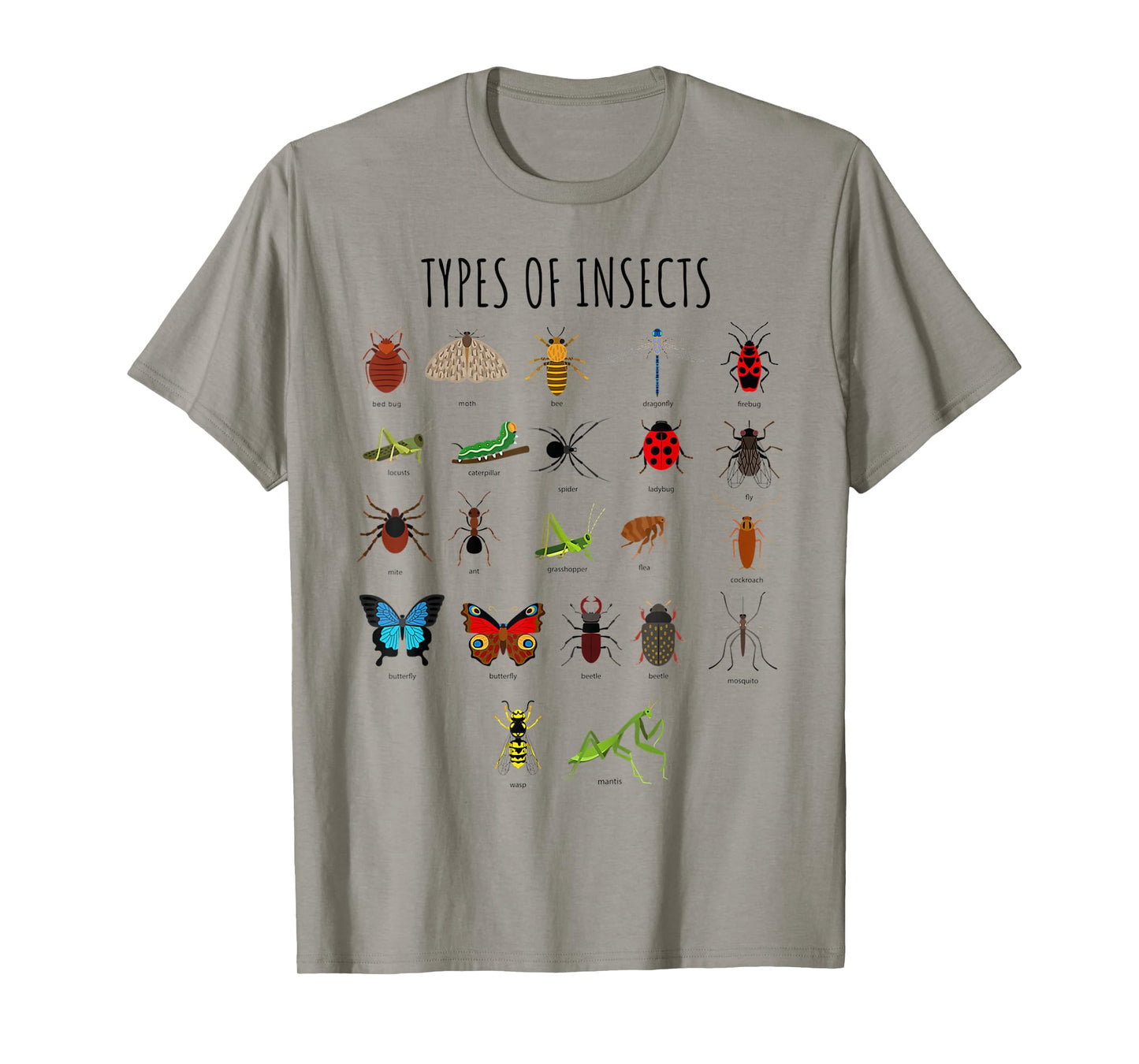 Kids Types Of Insects Bug Identification Science T-Shirt