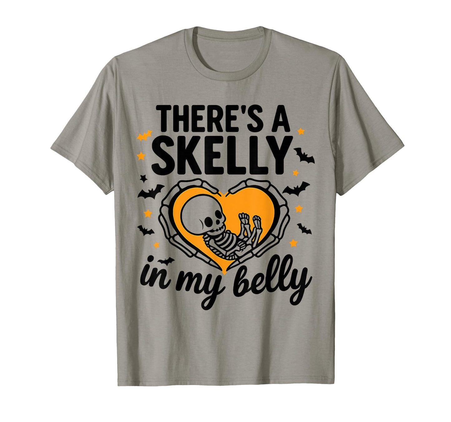 Theres A Skelly in My Belly Funny Pregnancy Halloween T-Shirt