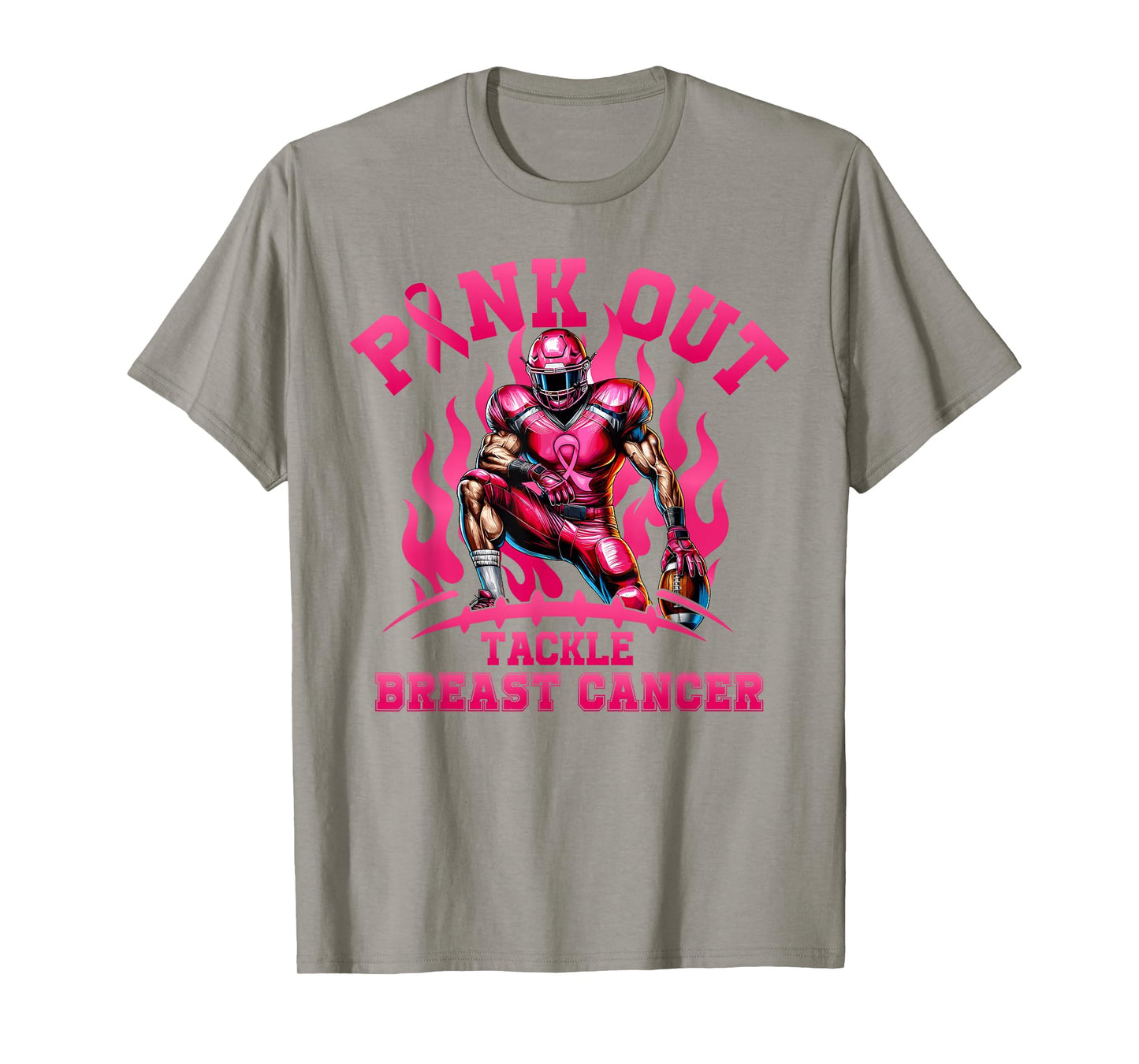Pink Out Tackle Breast Cancer Awareness American Football T-Shirt