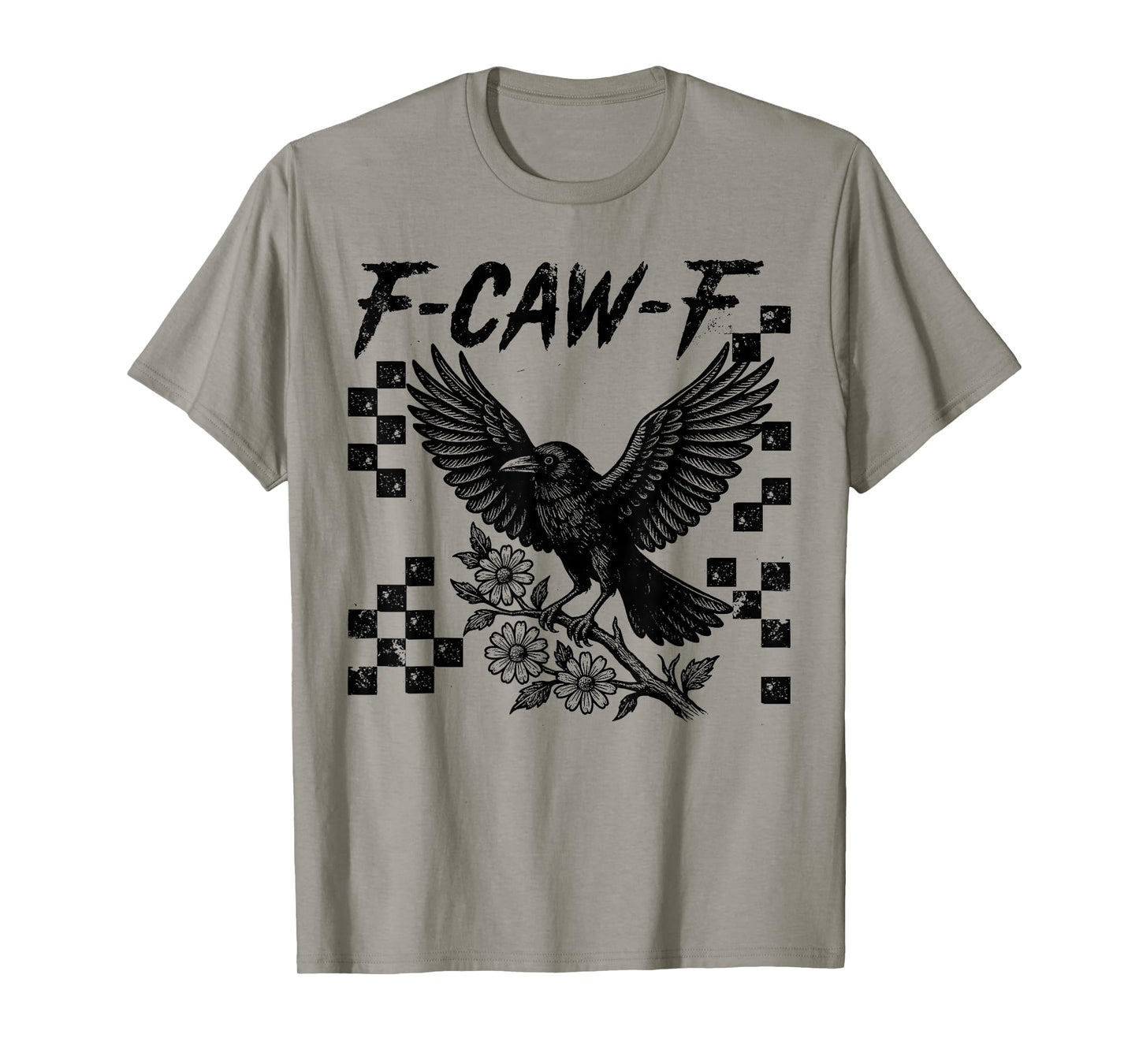 Halloween F Caw F Black Bird F-Caw-F Crow Flower Women Men T-Shirt