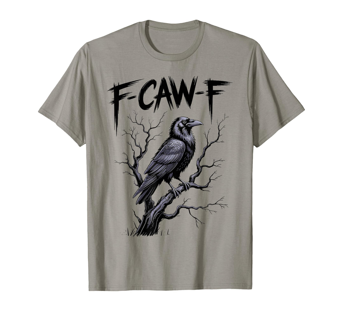 F-Caw-F Funny Raven Black Crow Spooky Season Halloween Retro T-Shirt
