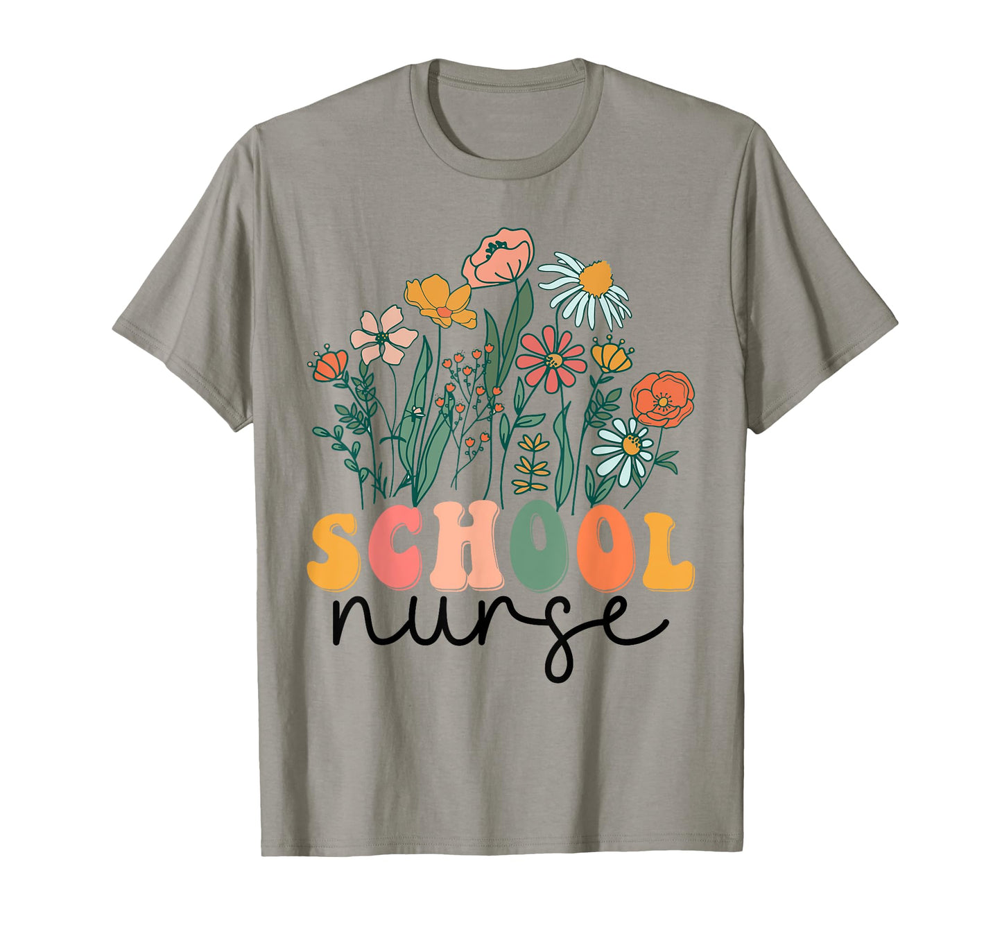 Groovy Wildflower School Nurse Tees T-Shirt