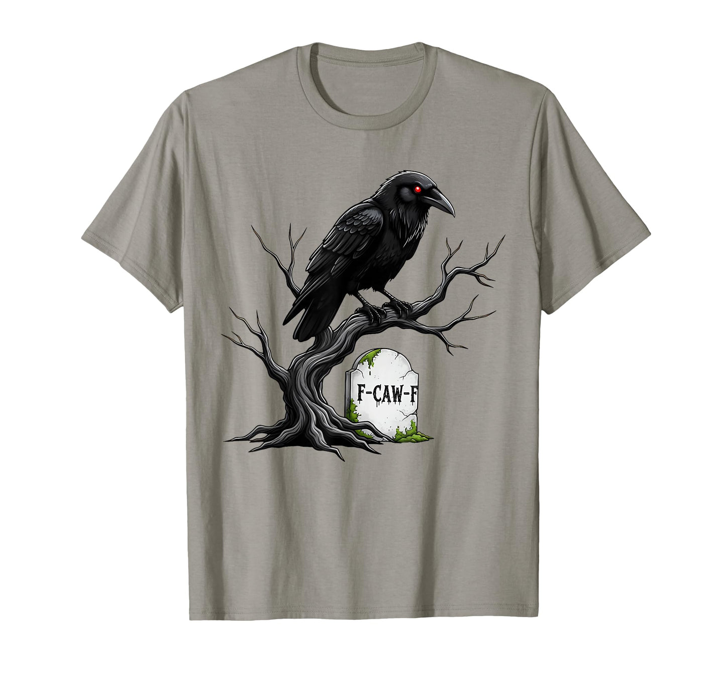 Halloween Black Crow F-Caw-F Funny Black Bird Men Women T-Shirt