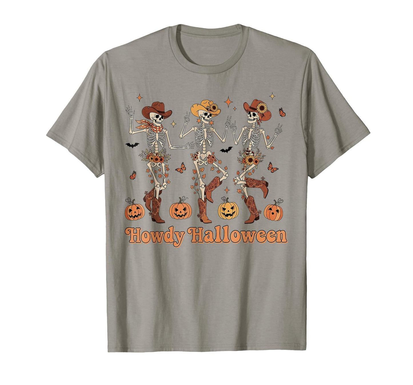 Funny Western Skeleton Cowgirls Dancing Howdy Halloween T-Shirt
