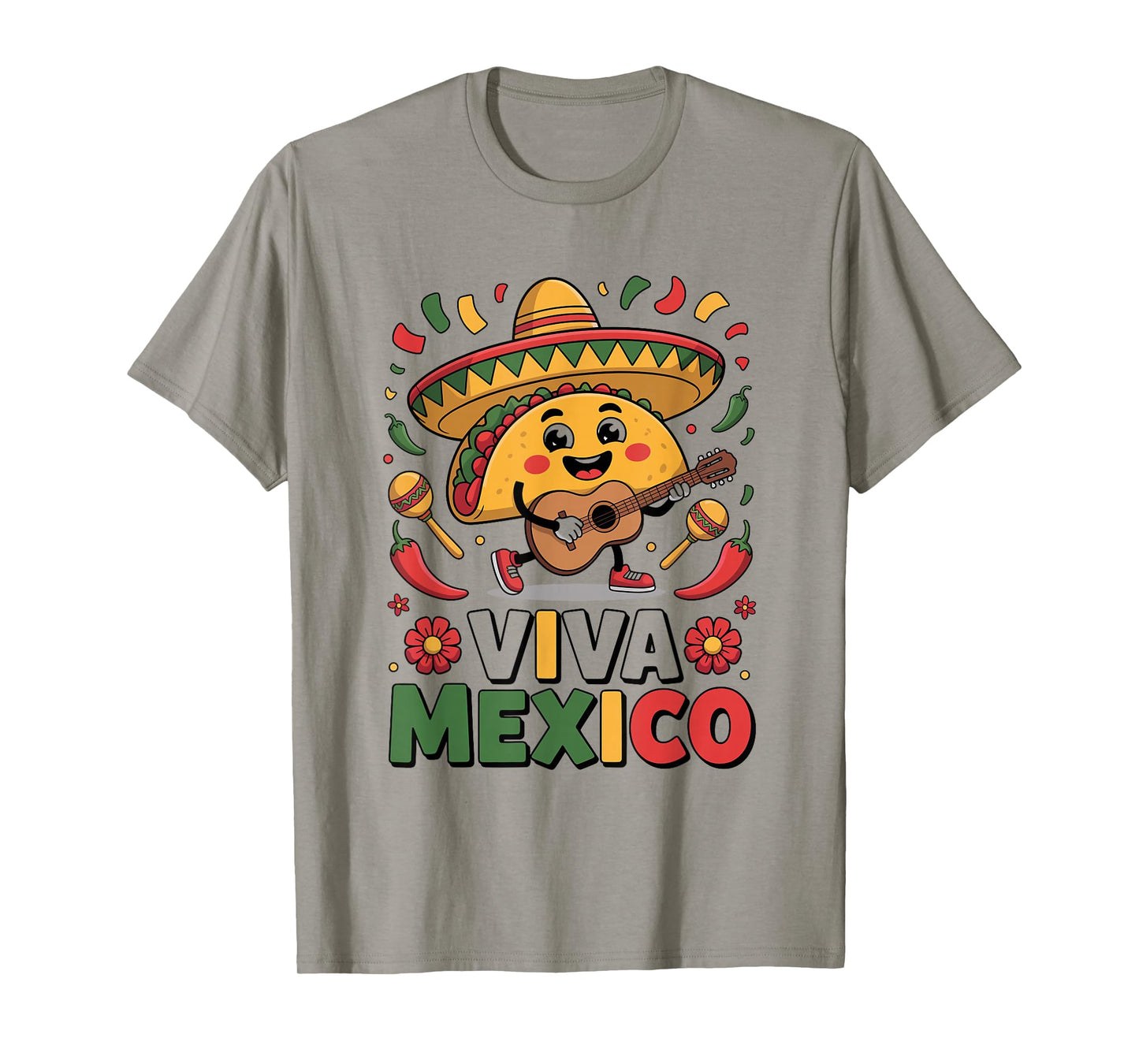 Viva Mexico Mexican Flag Independence Day Taco Kids Women T-Shirt