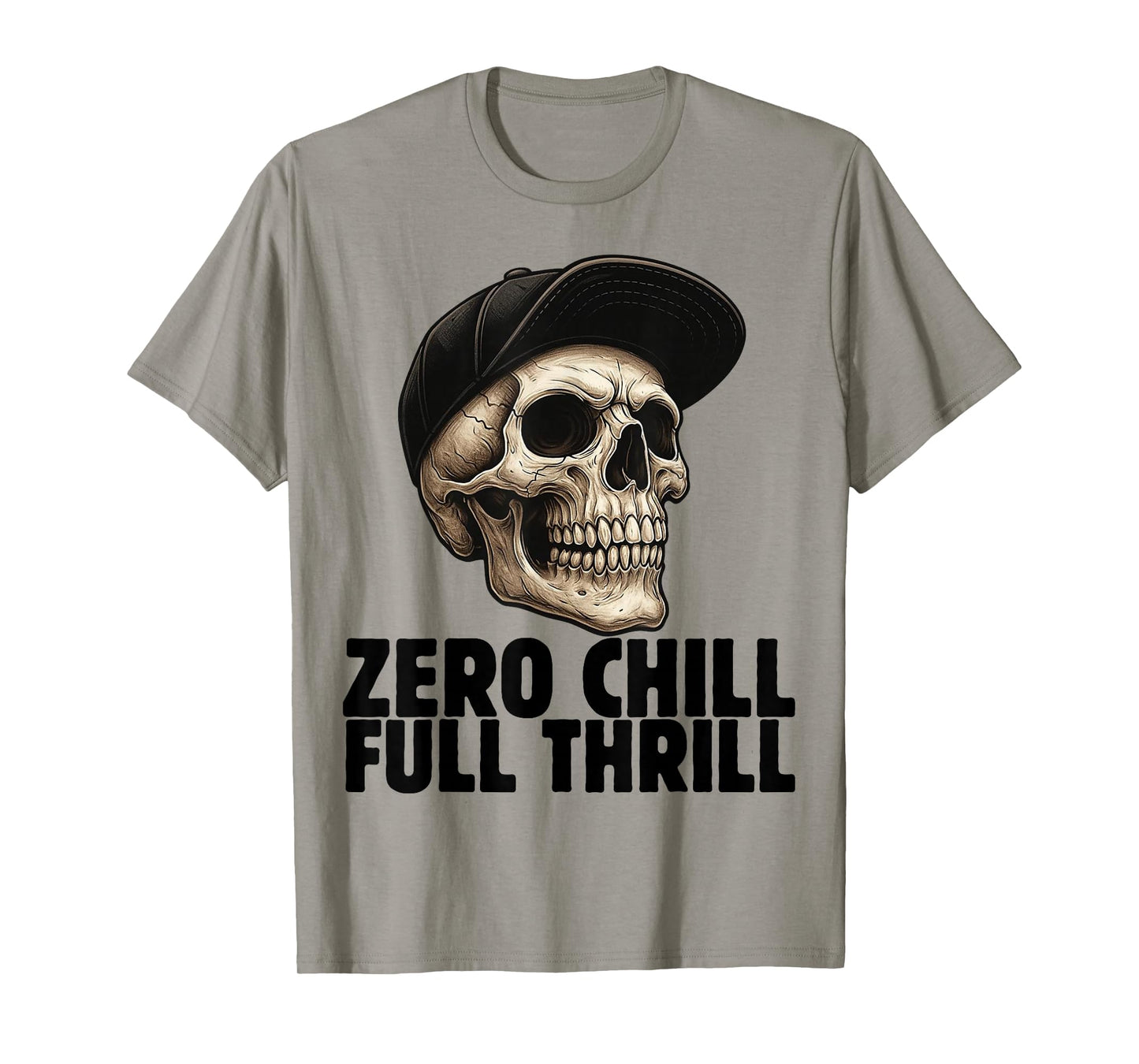 Skull in Cap Street Style Urban Art Skeleton T-Shirt