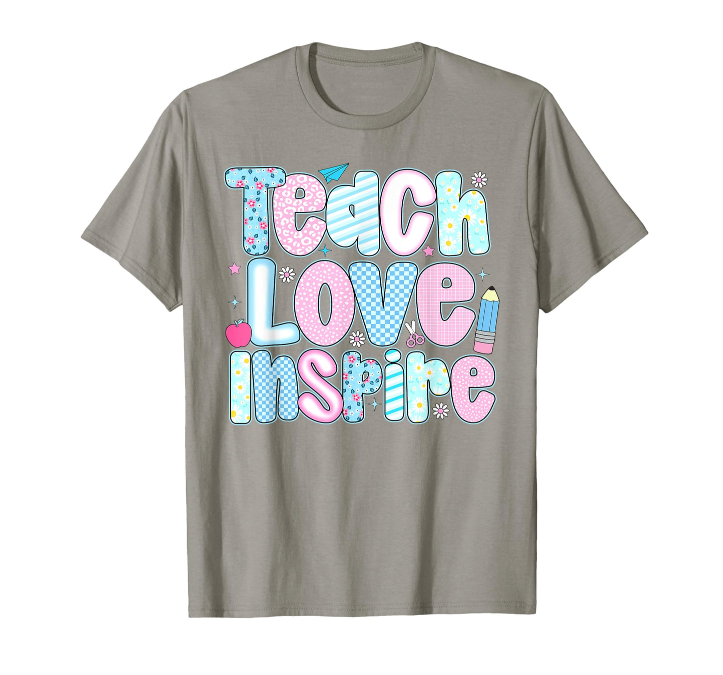 Teach Love Inspire Teacher Happy First Day Back To School T-Shirt