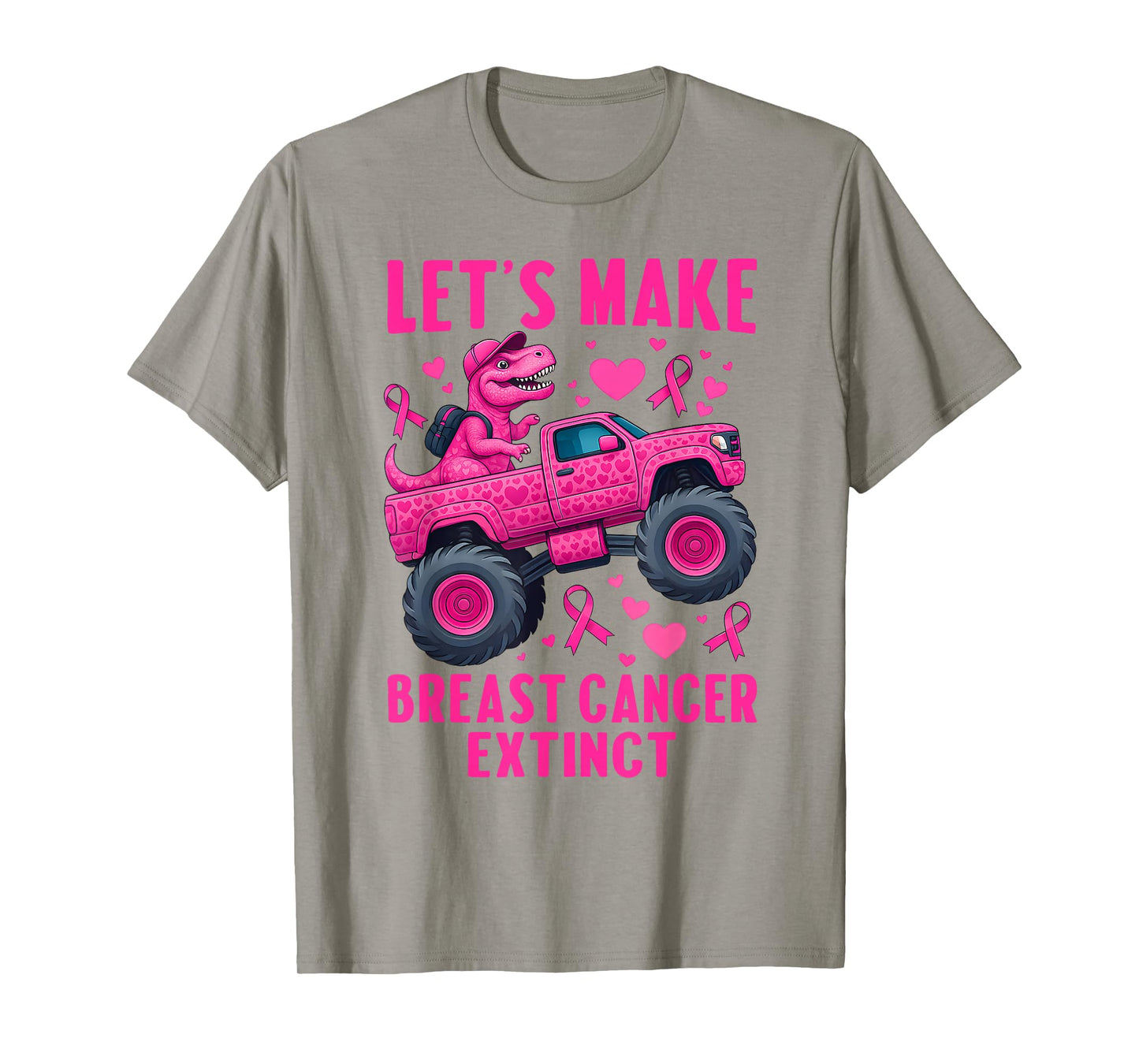 Lets Make Breast Cancer Extinct Pink Dinosaur Kids Boys Girl T-Shirt